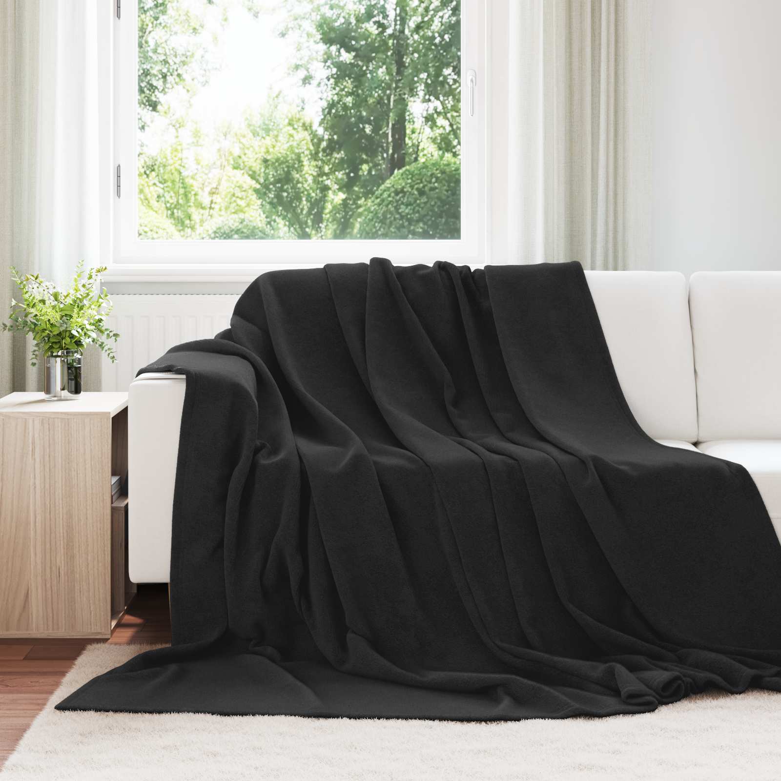 vidaXL Gooi Deken Beige 130 x 150 cm Fleece