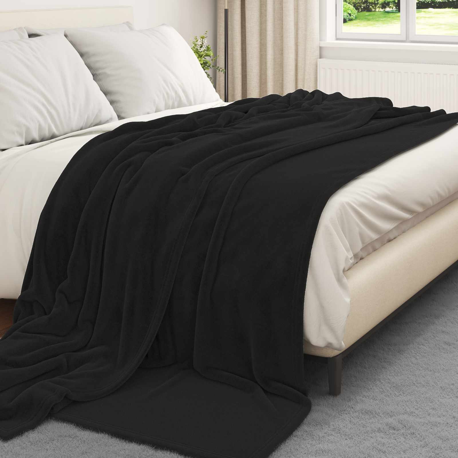 vidaXL Gooi Deken Beige 130 x 150 cm Fleece
