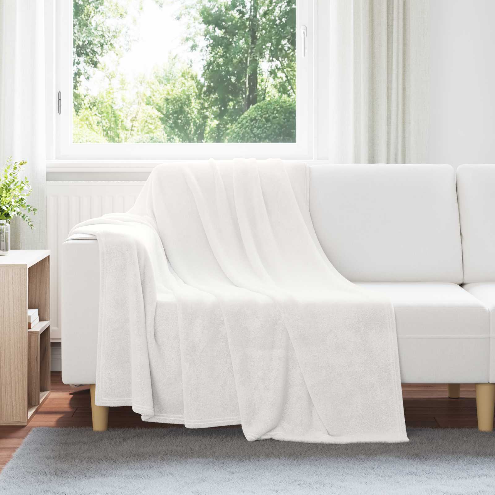 vidaXL Gooi Deken Beige 130 x 150 cm Fleece