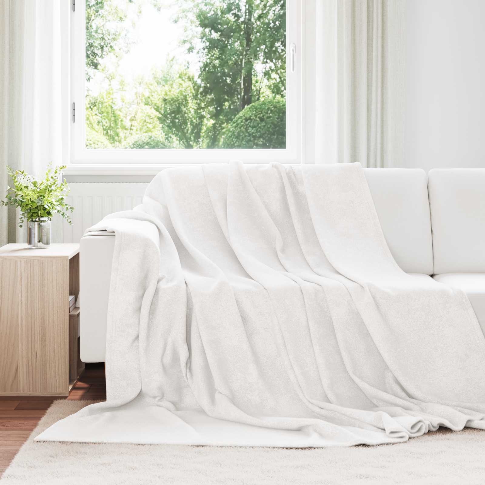 vidaXL Gooi Deken Beige 130 x 150 cm Fleece