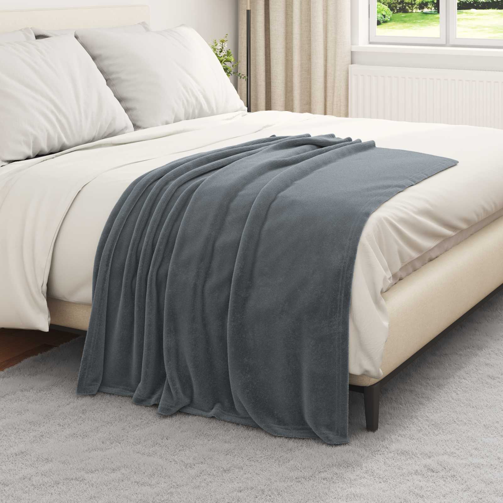 vidaXL Gooi Deken Beige 130 x 150 cm Fleece