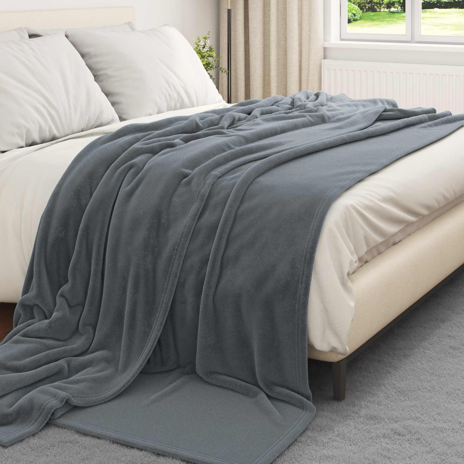 vidaXL Gooi Deken Beige 130 x 150 cm Fleece