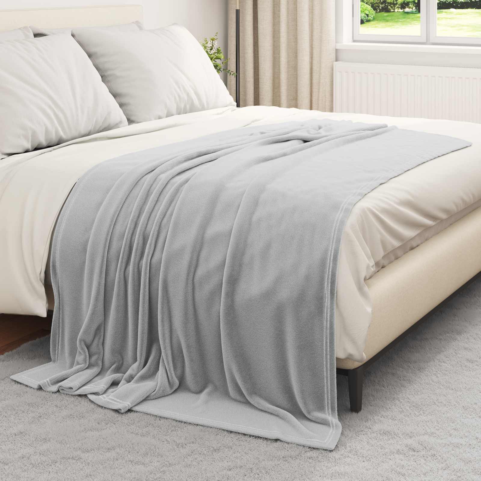 vidaXL Gooi Deken Beige 130 x 150 cm Fleece