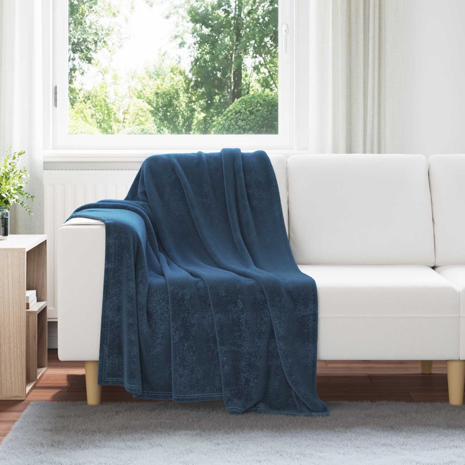 vidaXL Gooi Deken Beige 130 x 150 cm Fleece