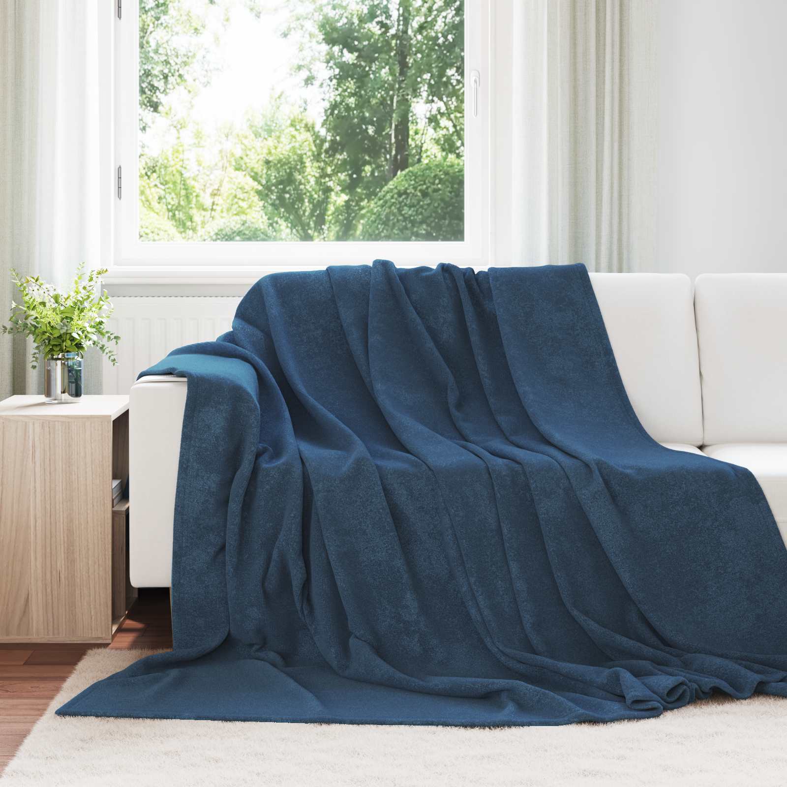 vidaXL Gooi Deken Beige 130 x 150 cm Fleece