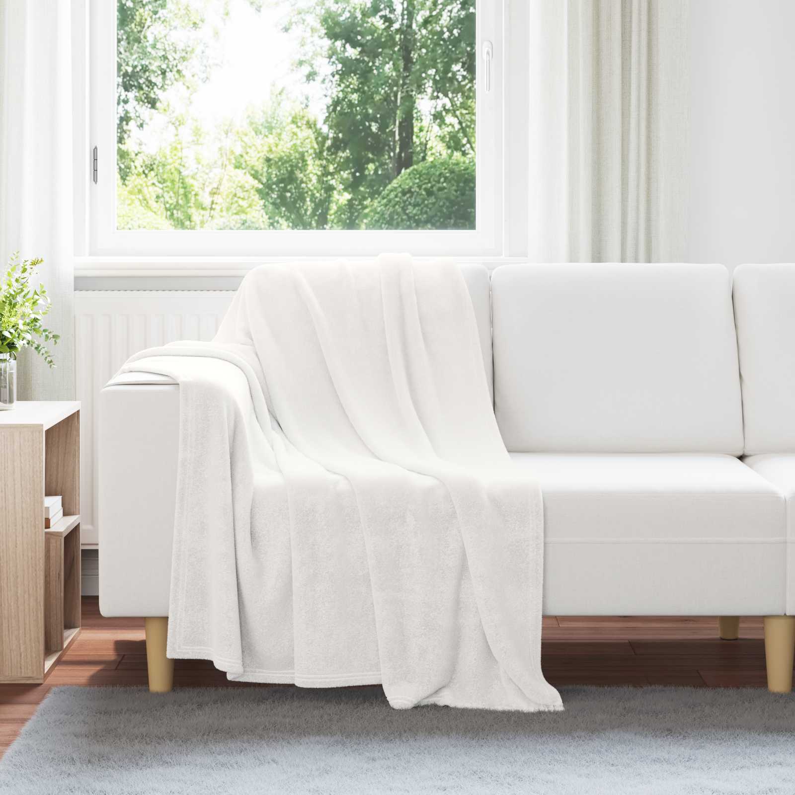 vidaXL Gooi Deken Beige 130 x 150 cm Fleece