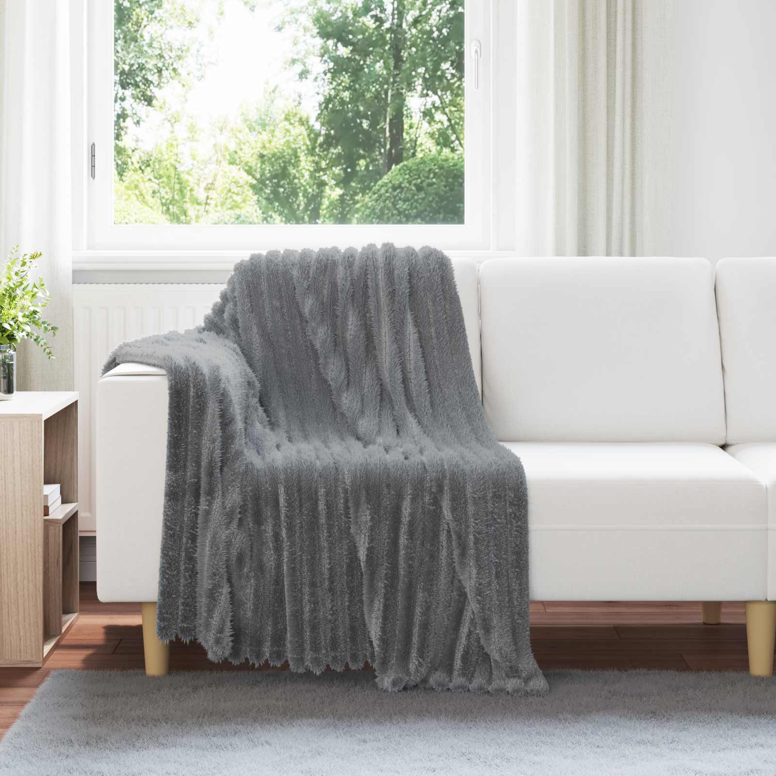 vidaXL Gooi Deken Beige 150 x 130 cm Fleece