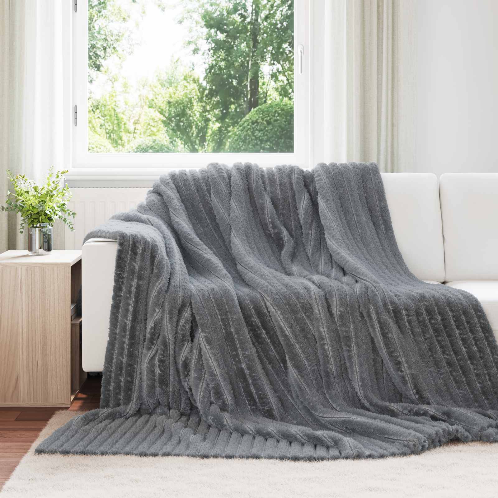 vidaXL Gooi Deken Beige 150 x 130 cm Fleece