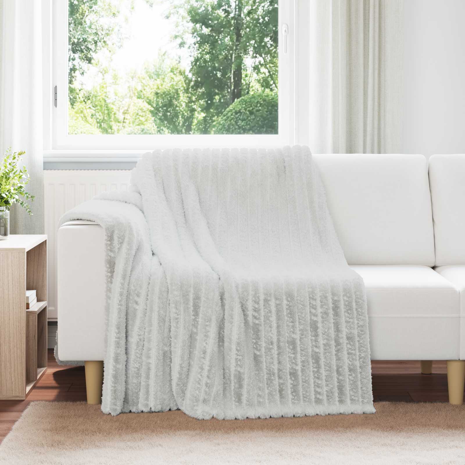 vidaXL Gooi Deken Beige 150 x 130 cm Fleece