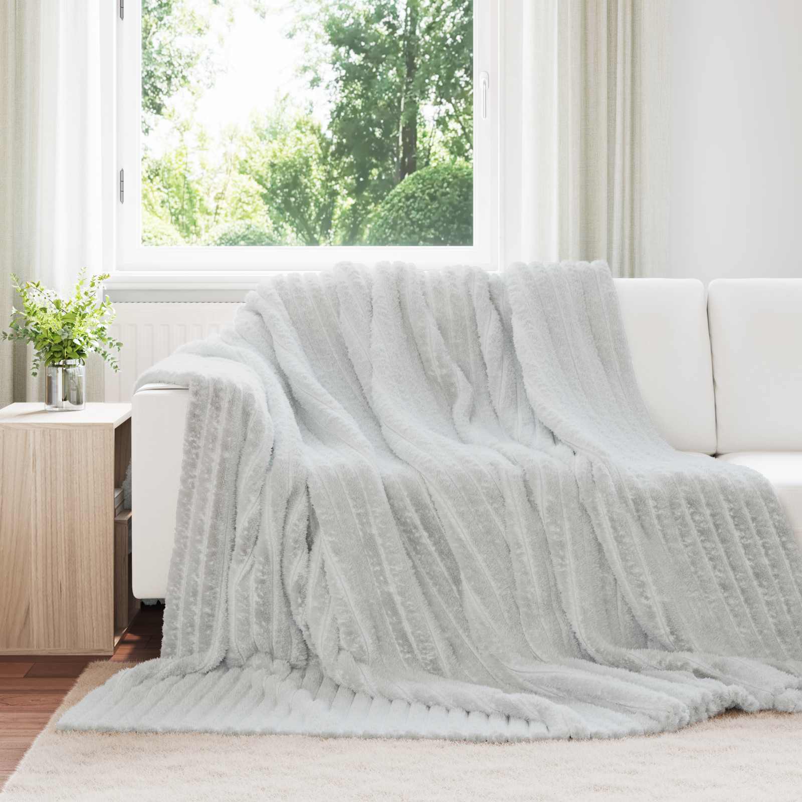 vidaXL Gooi Deken Beige 150 x 130 cm Fleece