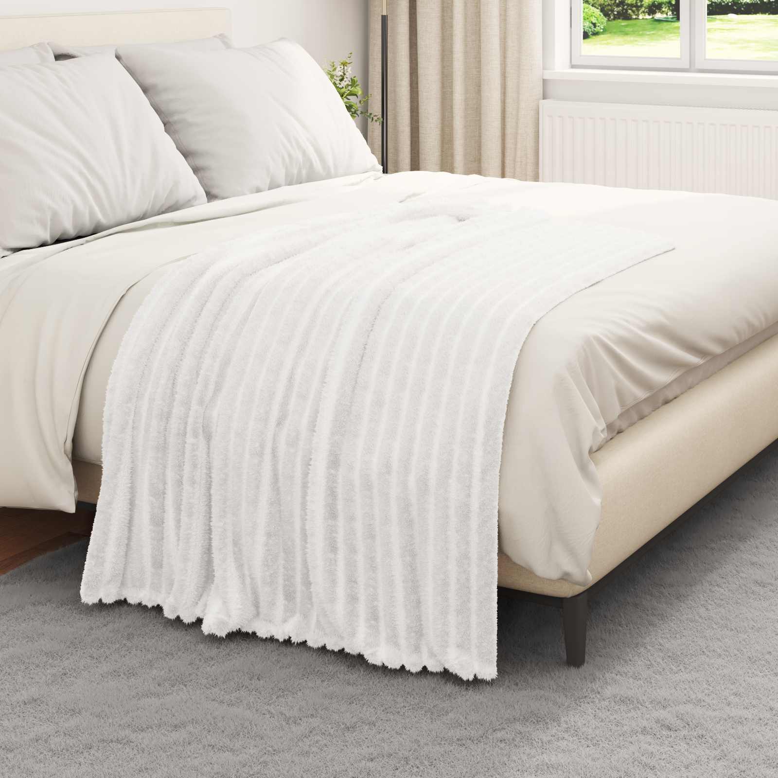vidaXL Gooi Deken Beige 150 x 130 cm Fleece