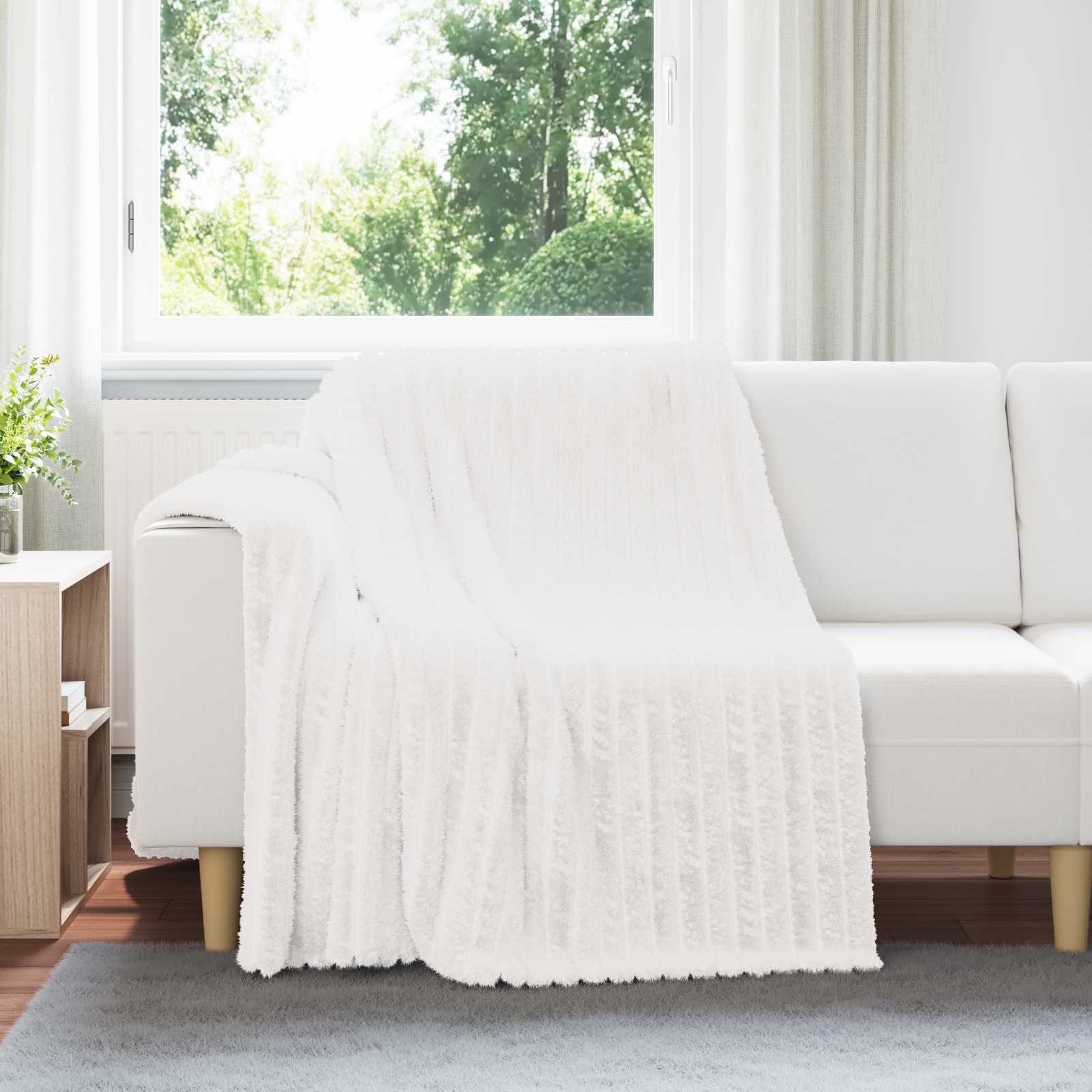 vidaXL Gooi Deken Beige 150 x 130 cm Fleece