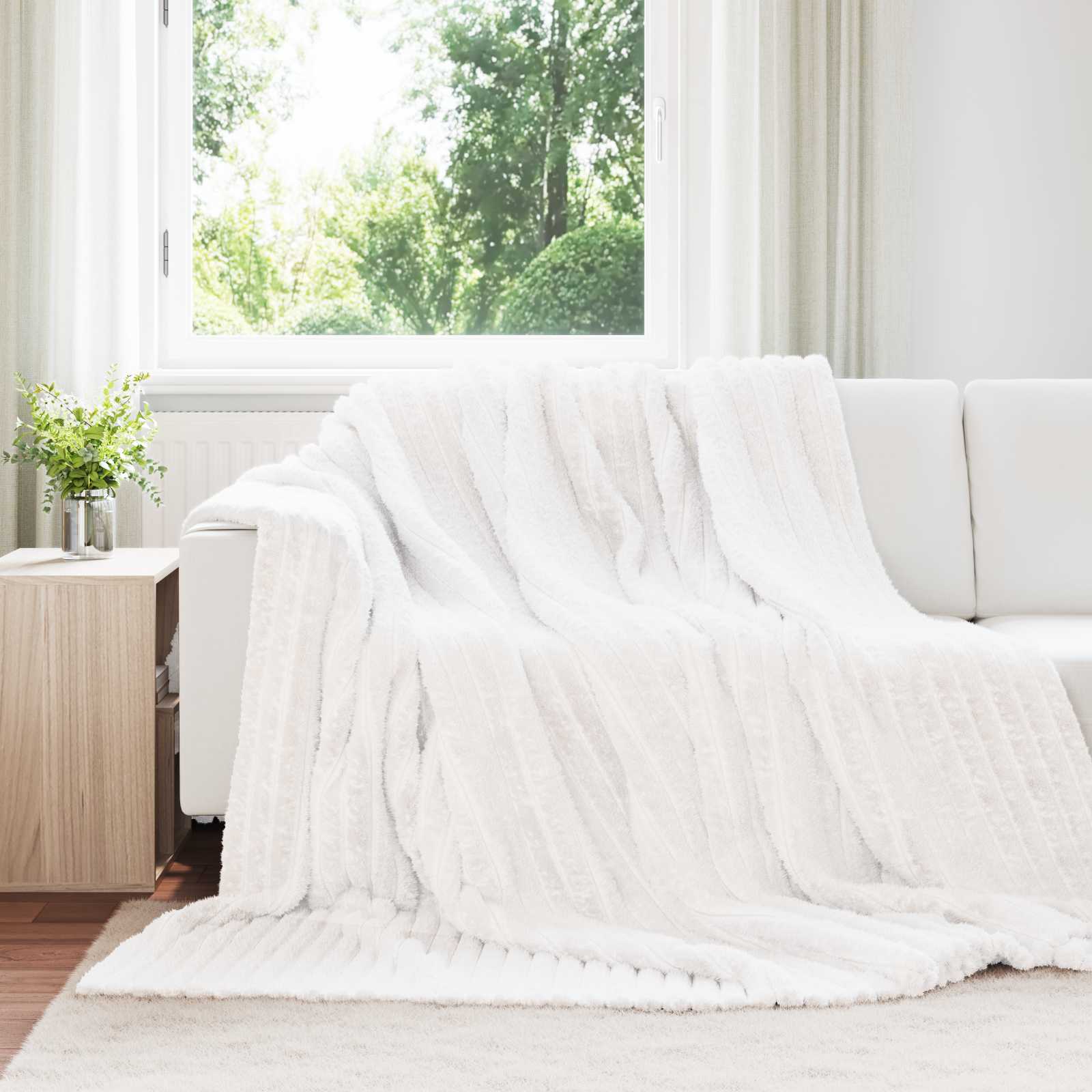 vidaXL Gooi Deken Beige 150 x 130 cm Fleece