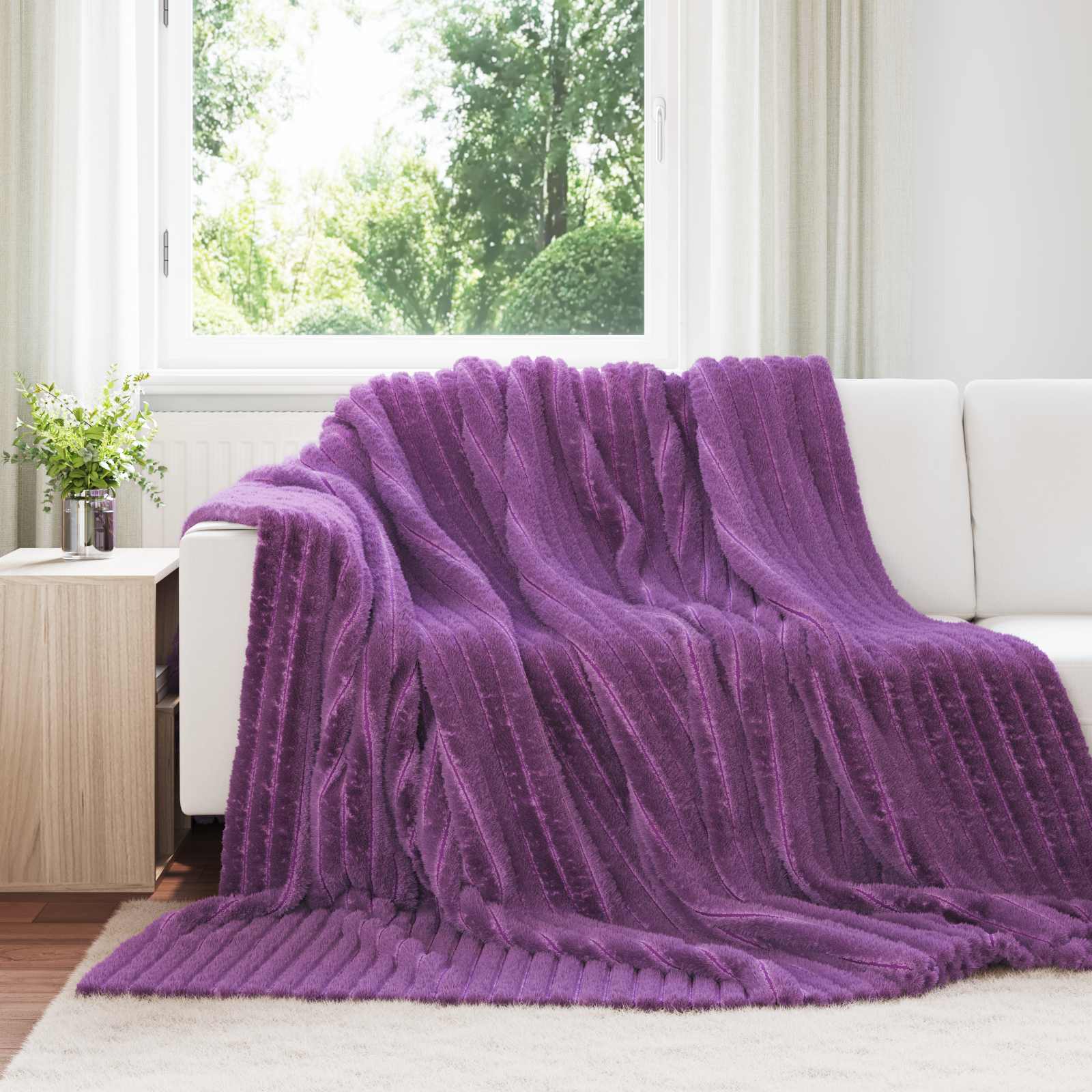 vidaXL Gooi Deken Beige 150 x 130 cm Fleece