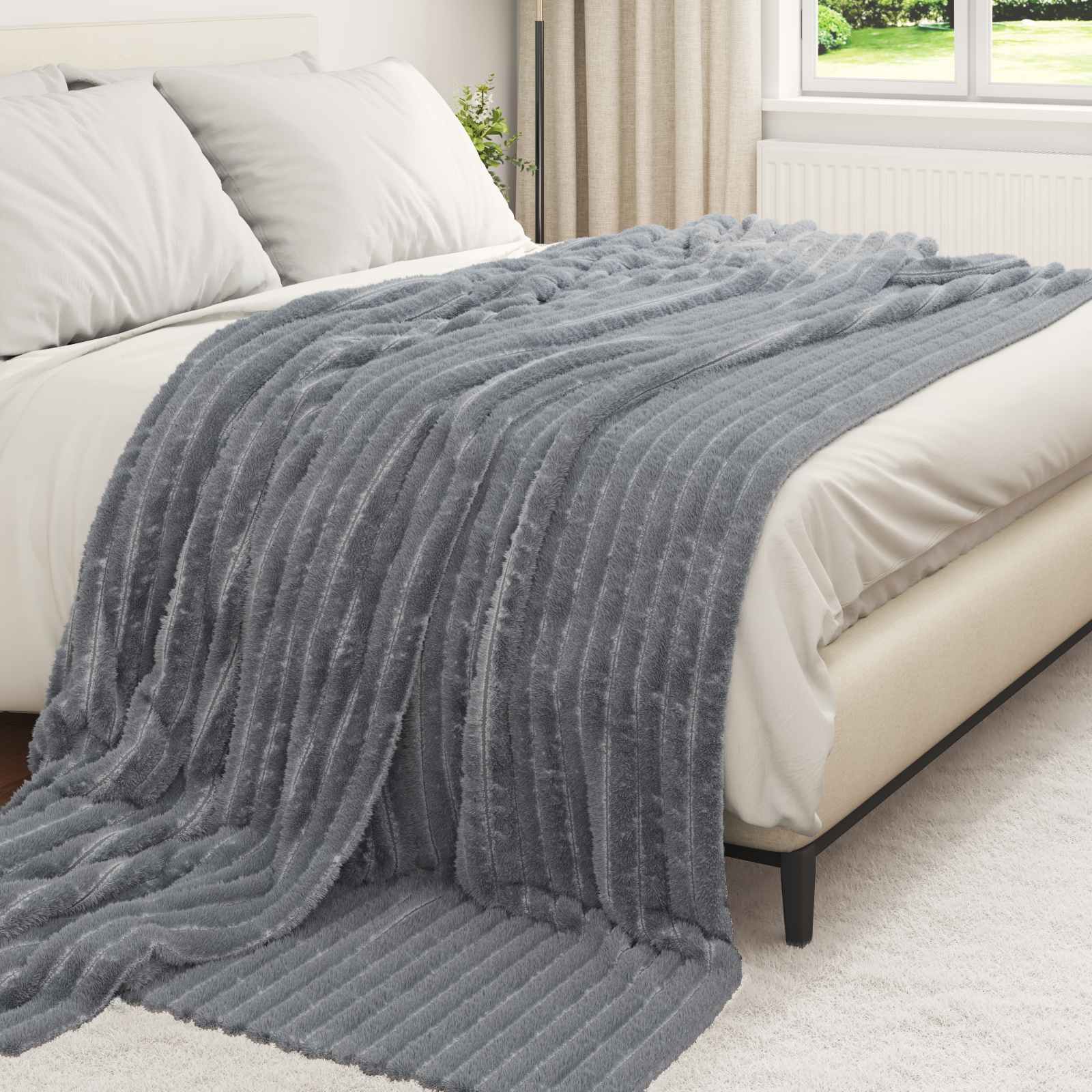 vidaXL Gooi Deken Beige 150 x 130 cm Fleece