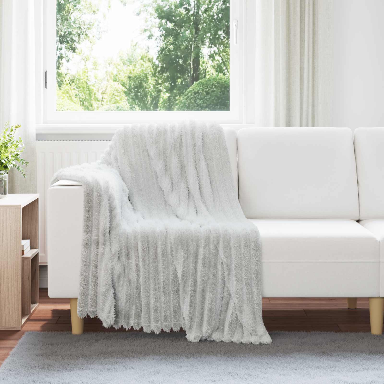 vidaXL Gooi Deken Beige 150 x 130 cm Fleece