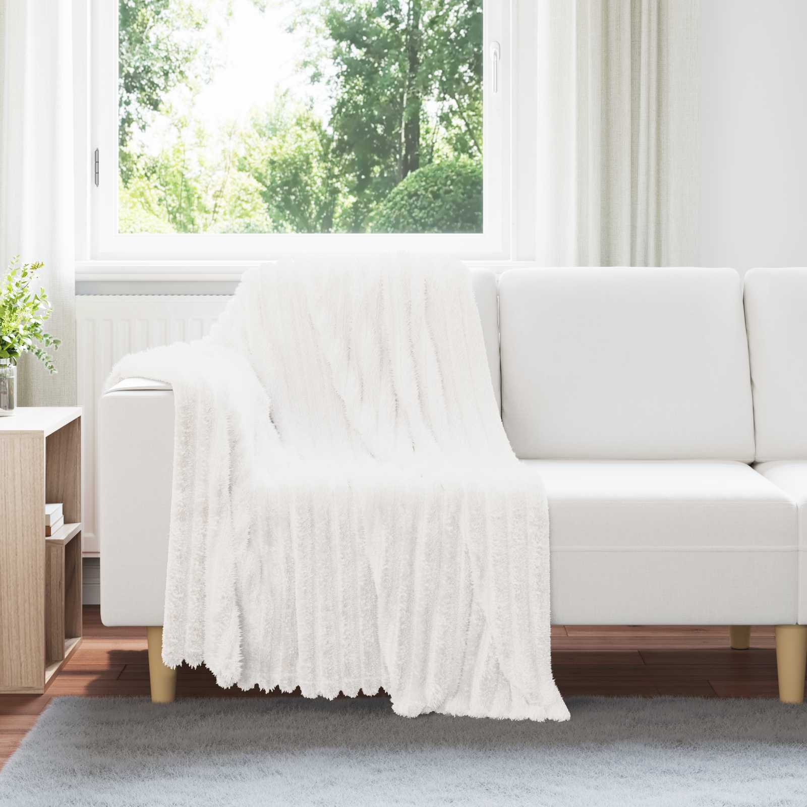 vidaXL Gooi Deken Beige 150 x 130 cm Fleece