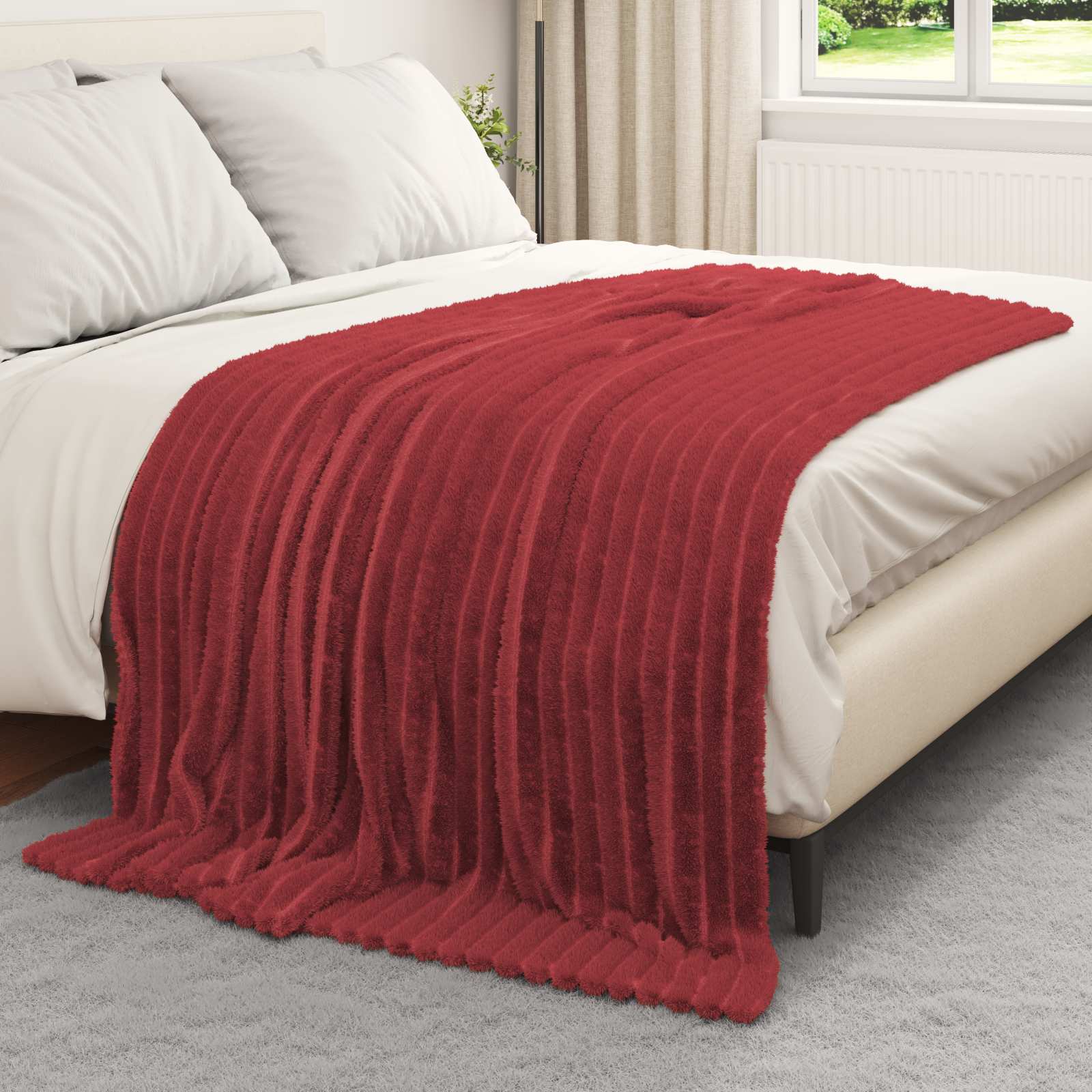 vidaXL Gooi Deken Beige 150 x 130 cm Fleece