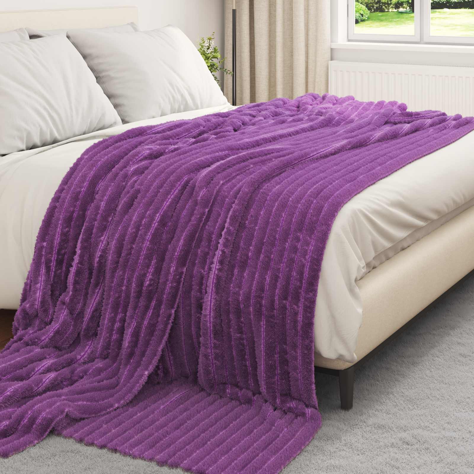 vidaXL Gooi Deken Beige 150 x 130 cm Fleece
