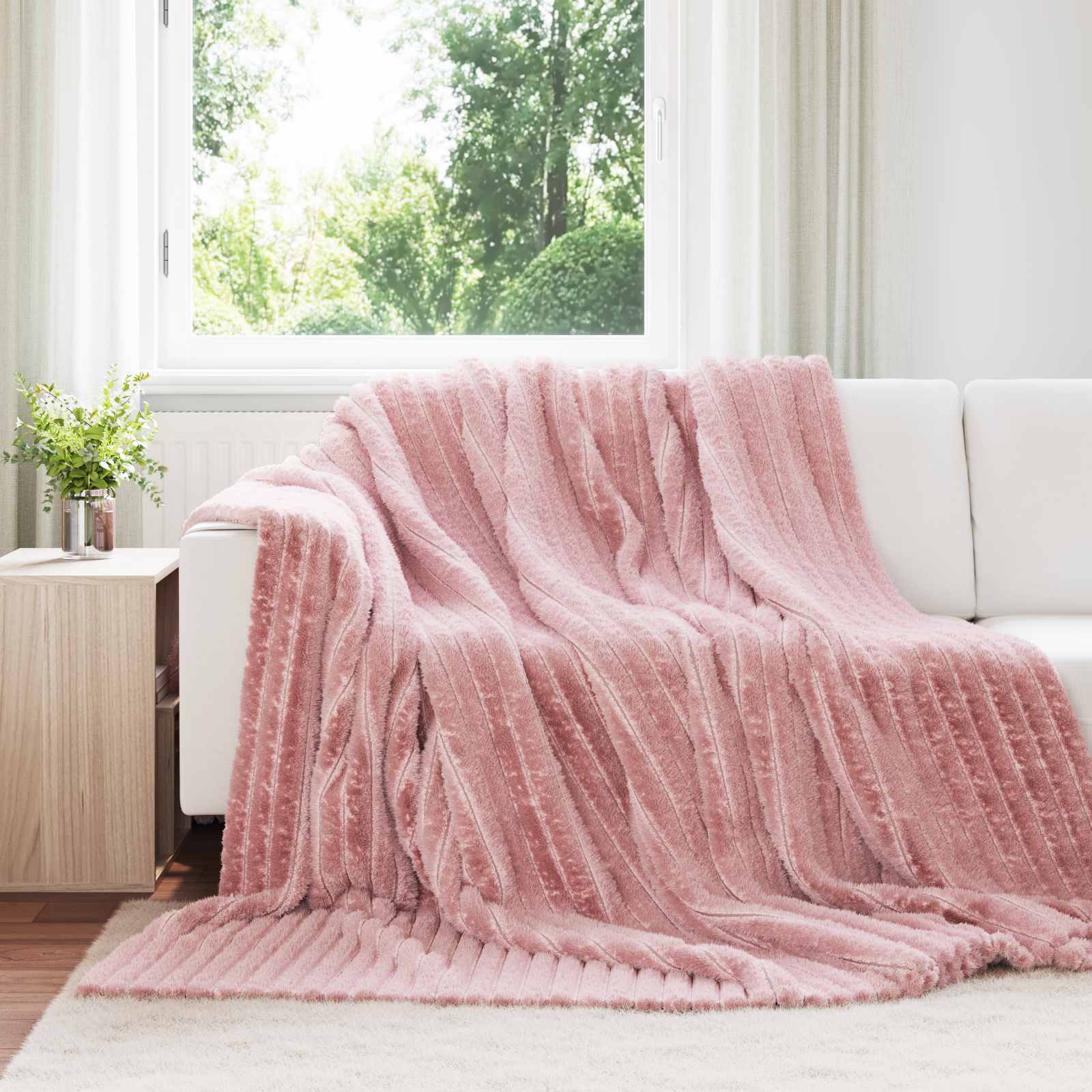vidaXL Gooi Deken Beige 150 x 130 cm Fleece