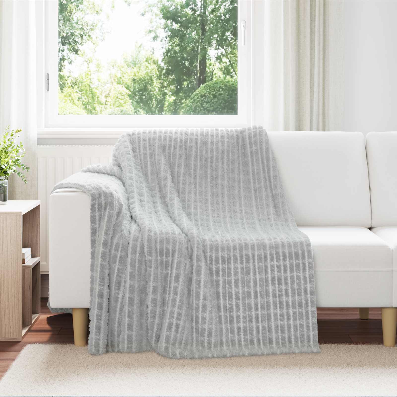 vidaXL Gooi Deken Beige 150 x 130 cm Fleece