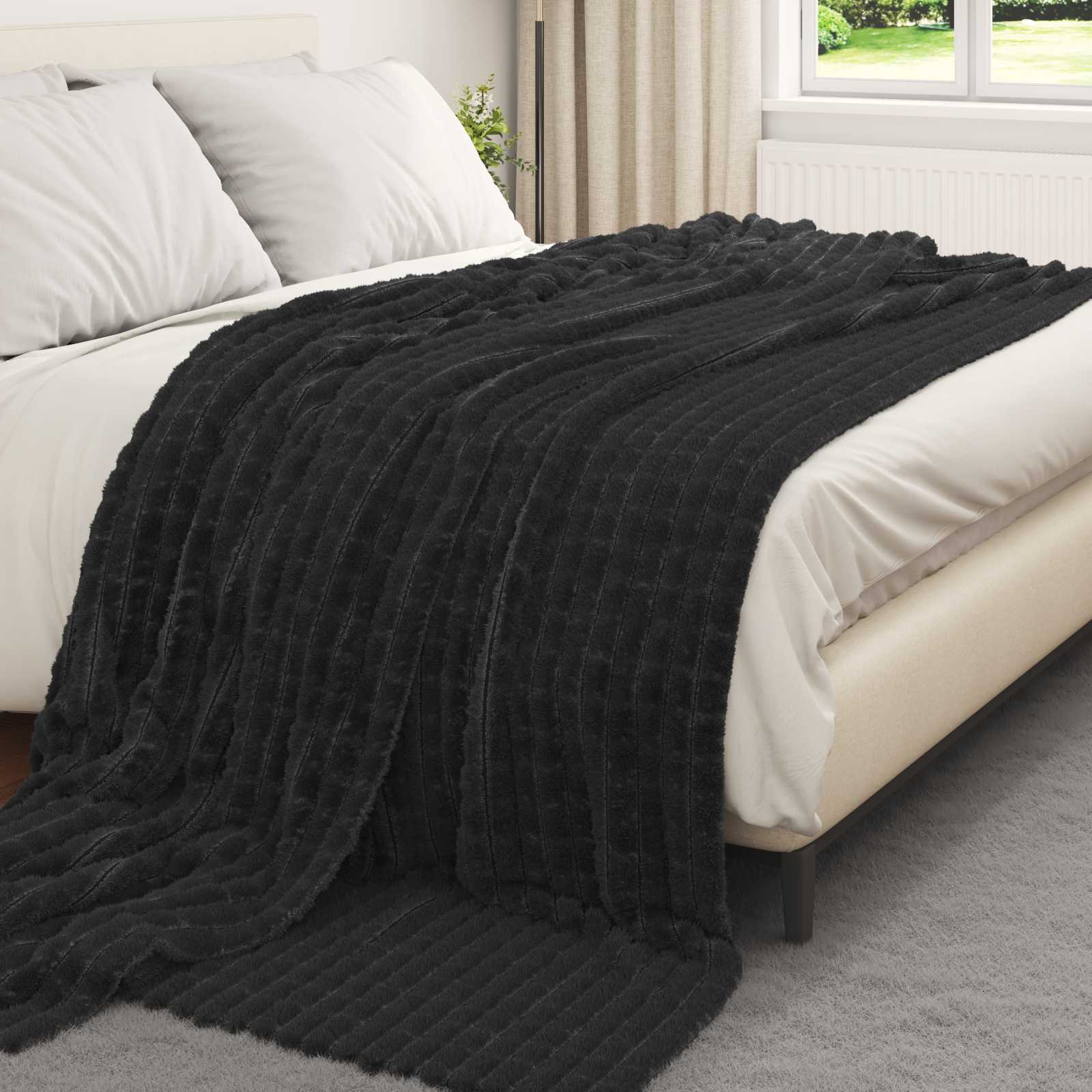 vidaXL Gooi Deken Beige 150 x 130 cm Fleece