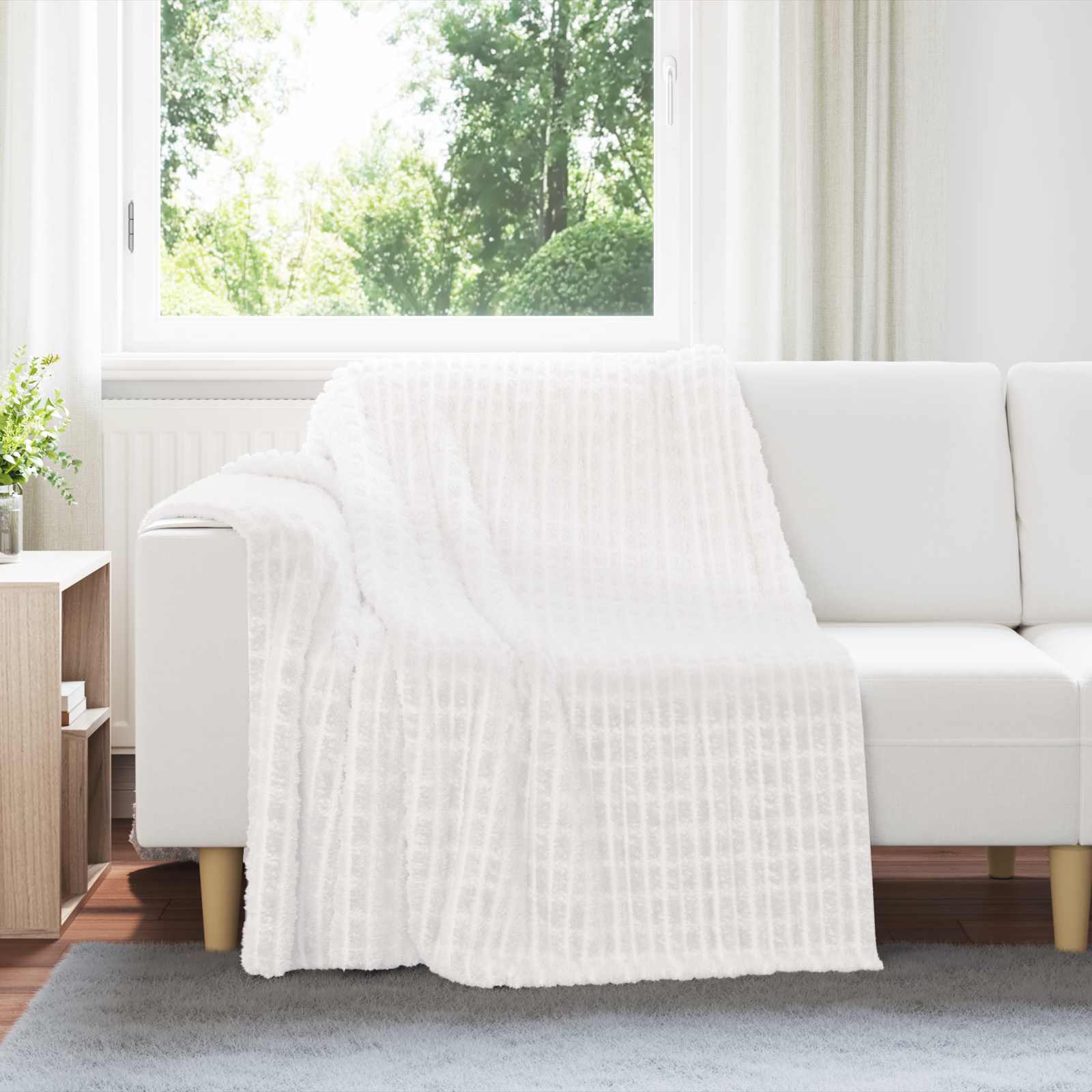 vidaXL Gooi Deken Beige 150 x 130 cm Fleece