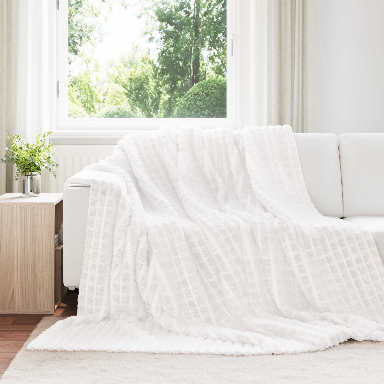 vidaXL Gooi Deken Beige 150 x 130 cm Fleece