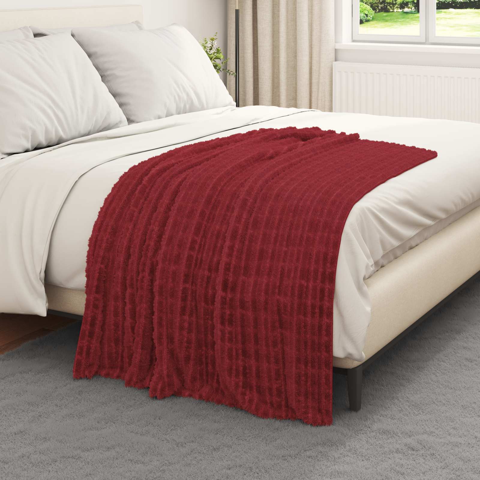 vidaXL Gooi Deken Beige 150 x 130 cm Fleece
