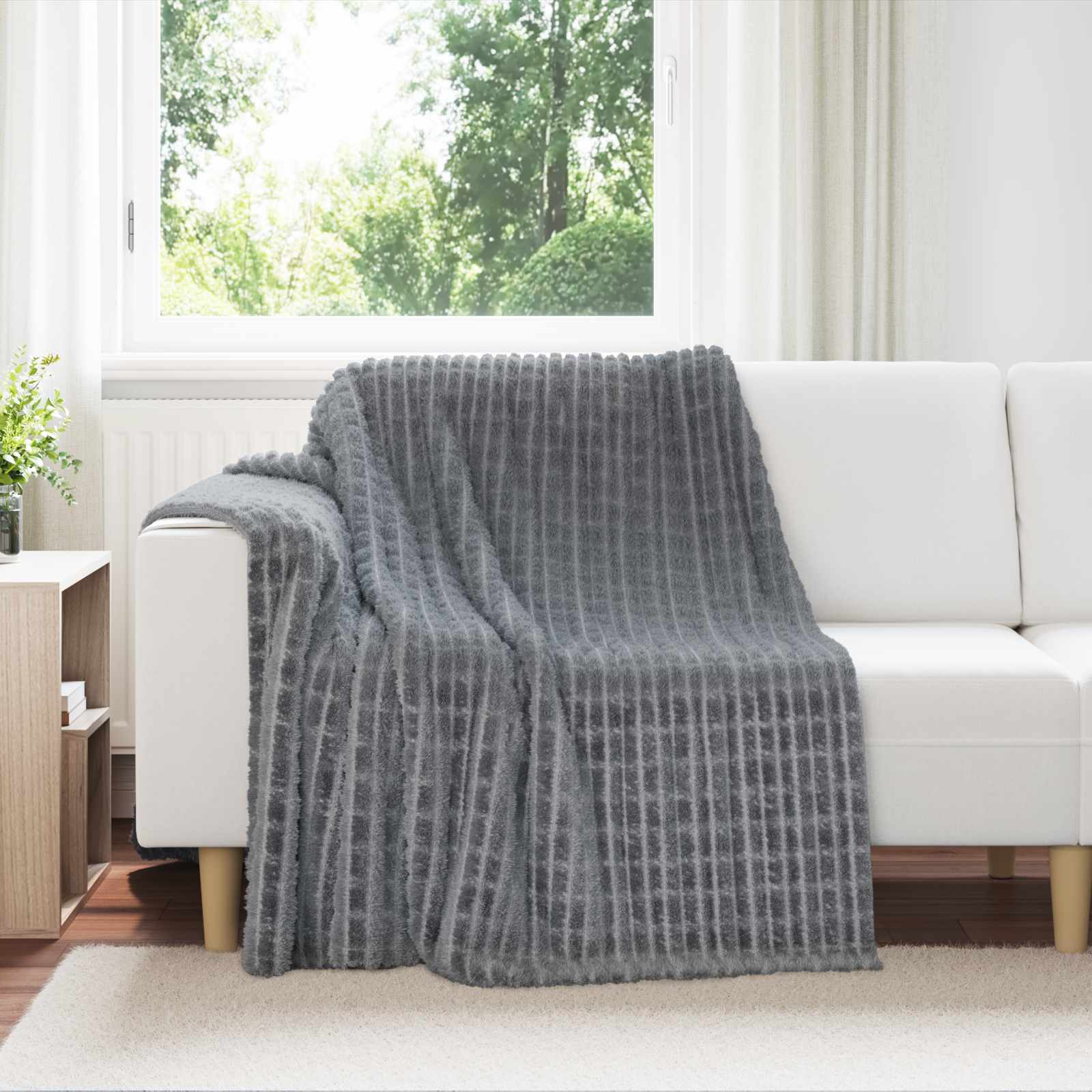 vidaXL Gooi Deken Beige 150 x 130 cm Fleece