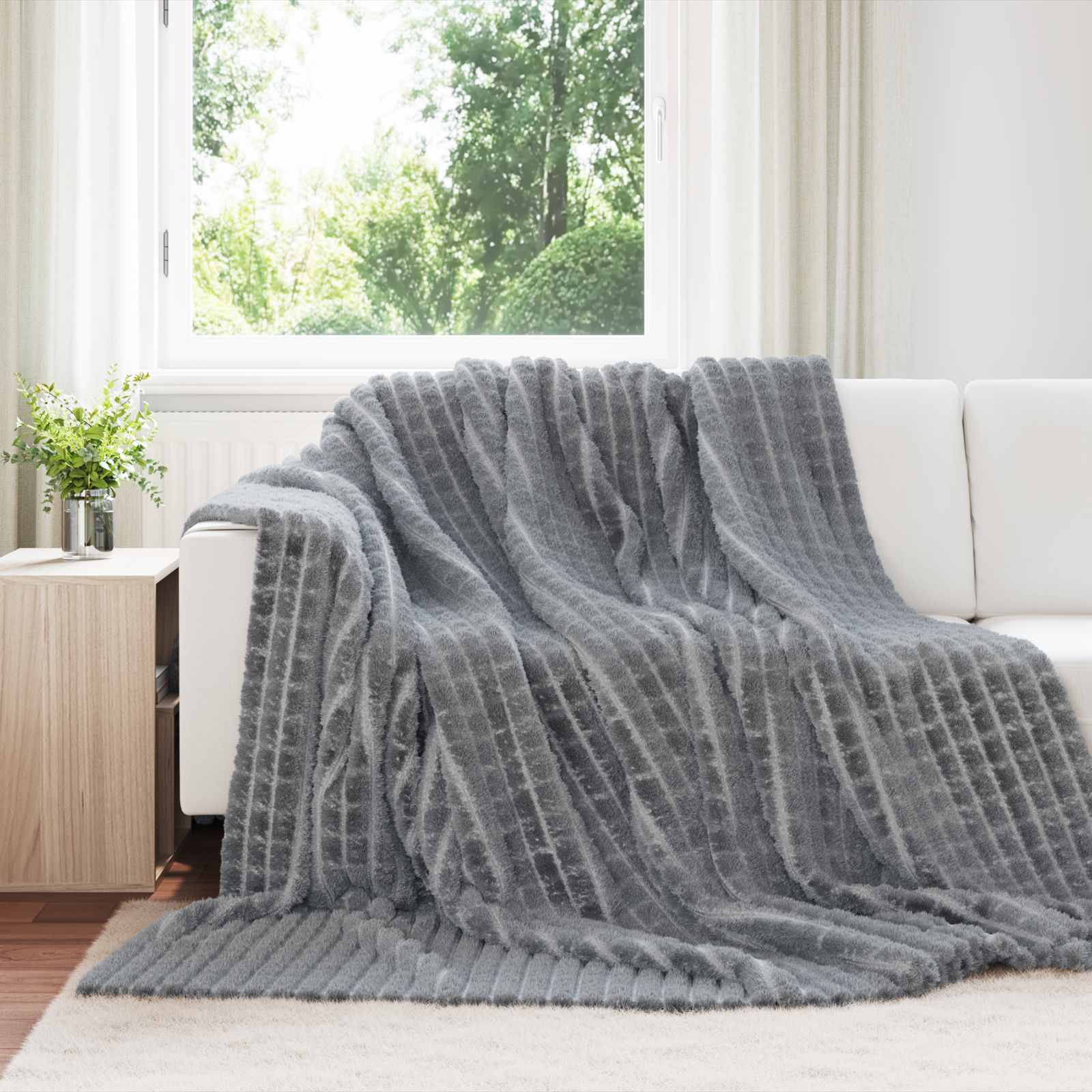 vidaXL Gooi Deken Beige 150 x 130 cm Fleece