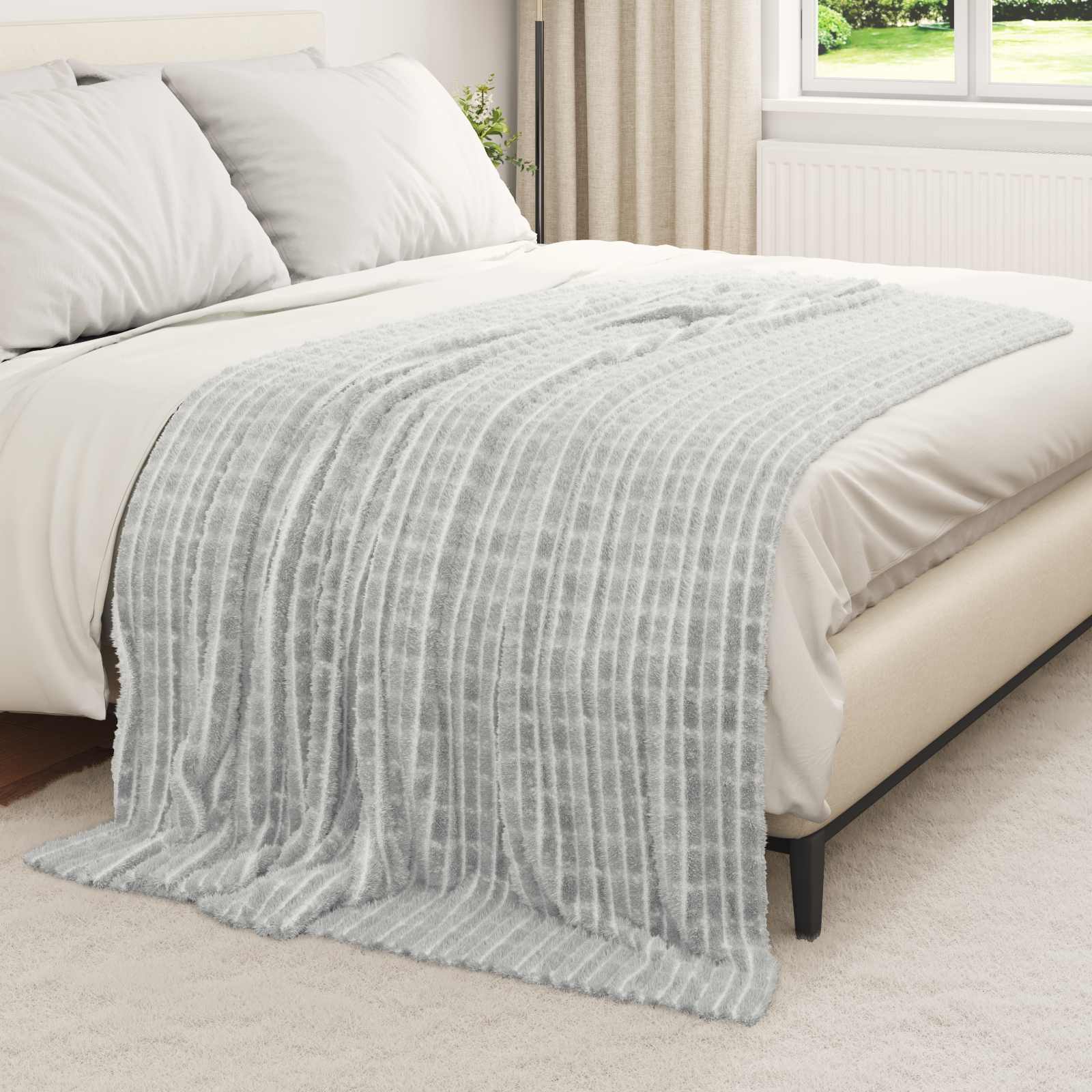 vidaXL Gooi Deken Beige 150 x 130 cm Fleece