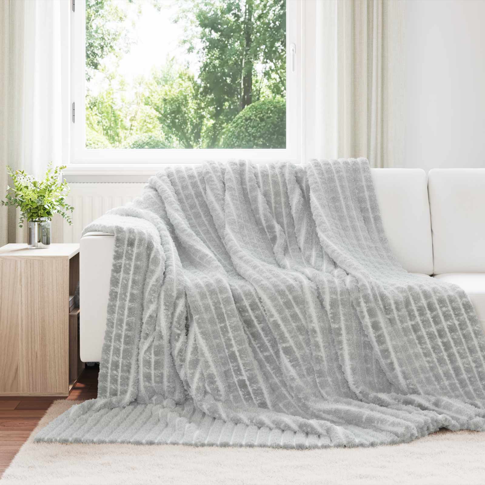 vidaXL Gooi Deken Beige 150 x 130 cm Fleece