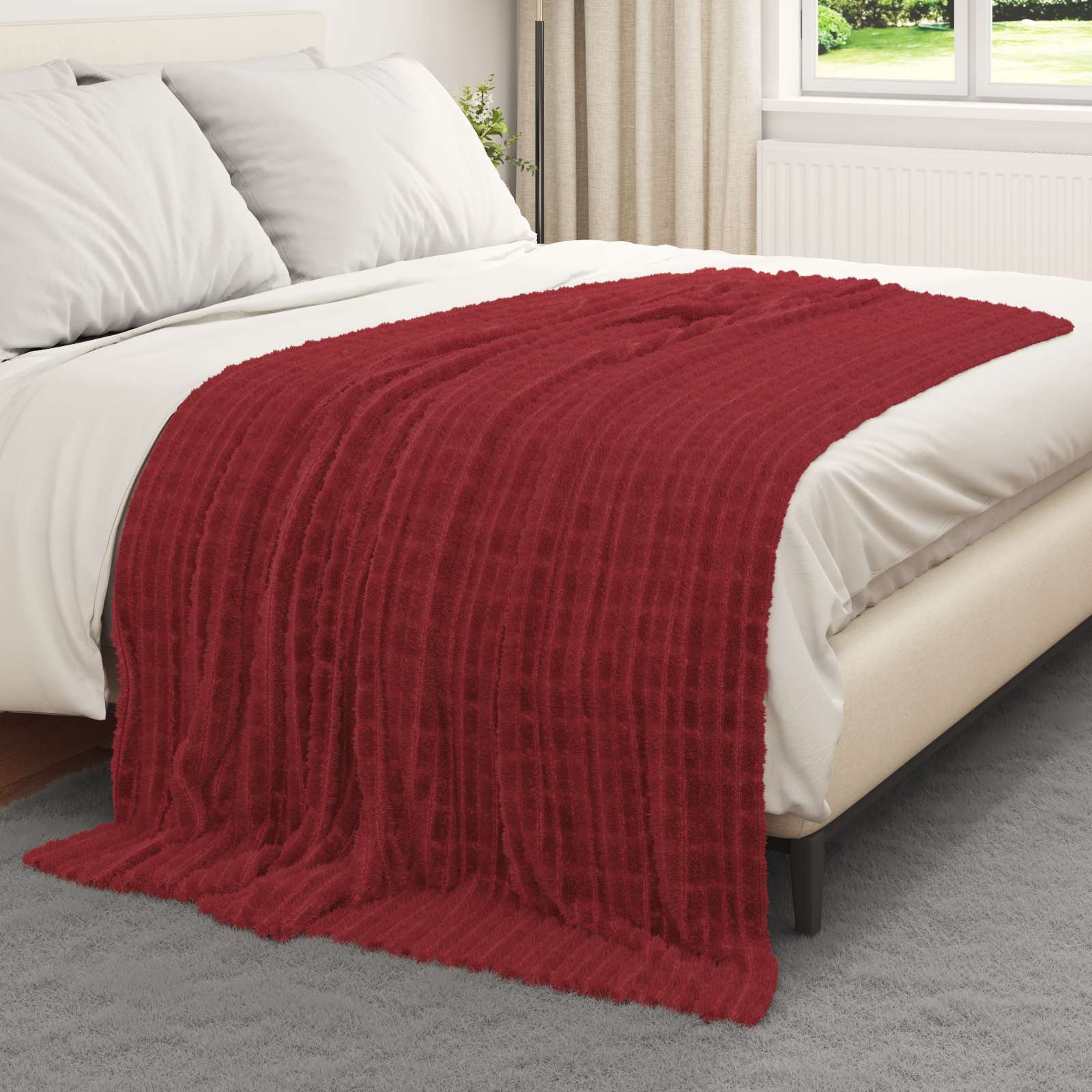 vidaXL Gooi Deken Beige 150 x 130 cm Fleece