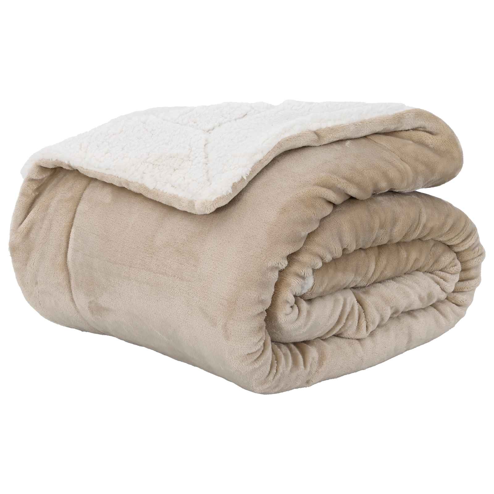 vidaXL Gooi Deken Beige 130 x 150 cm Fleece