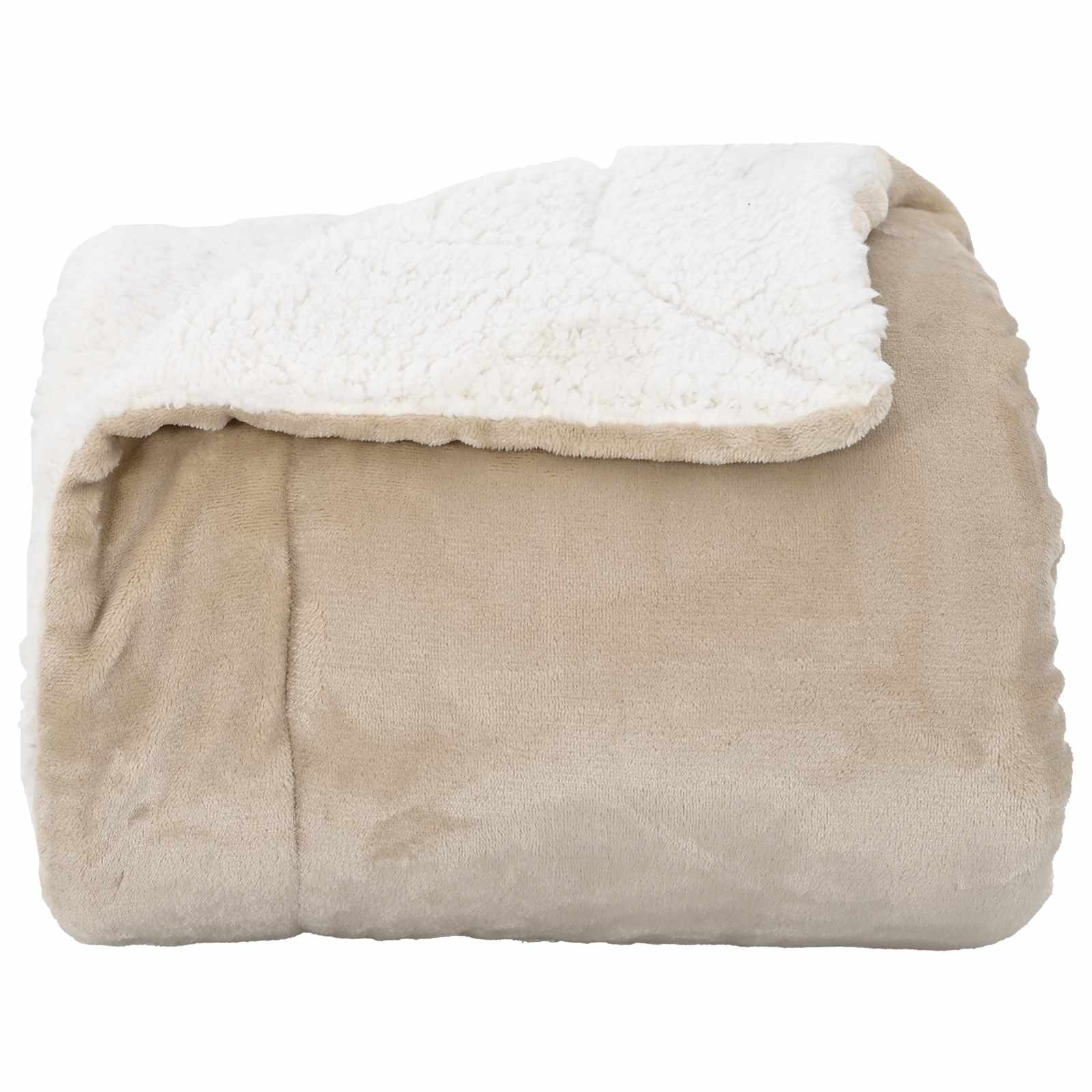 vidaXL Gooi Deken Beige 130 x 150 cm Fleece