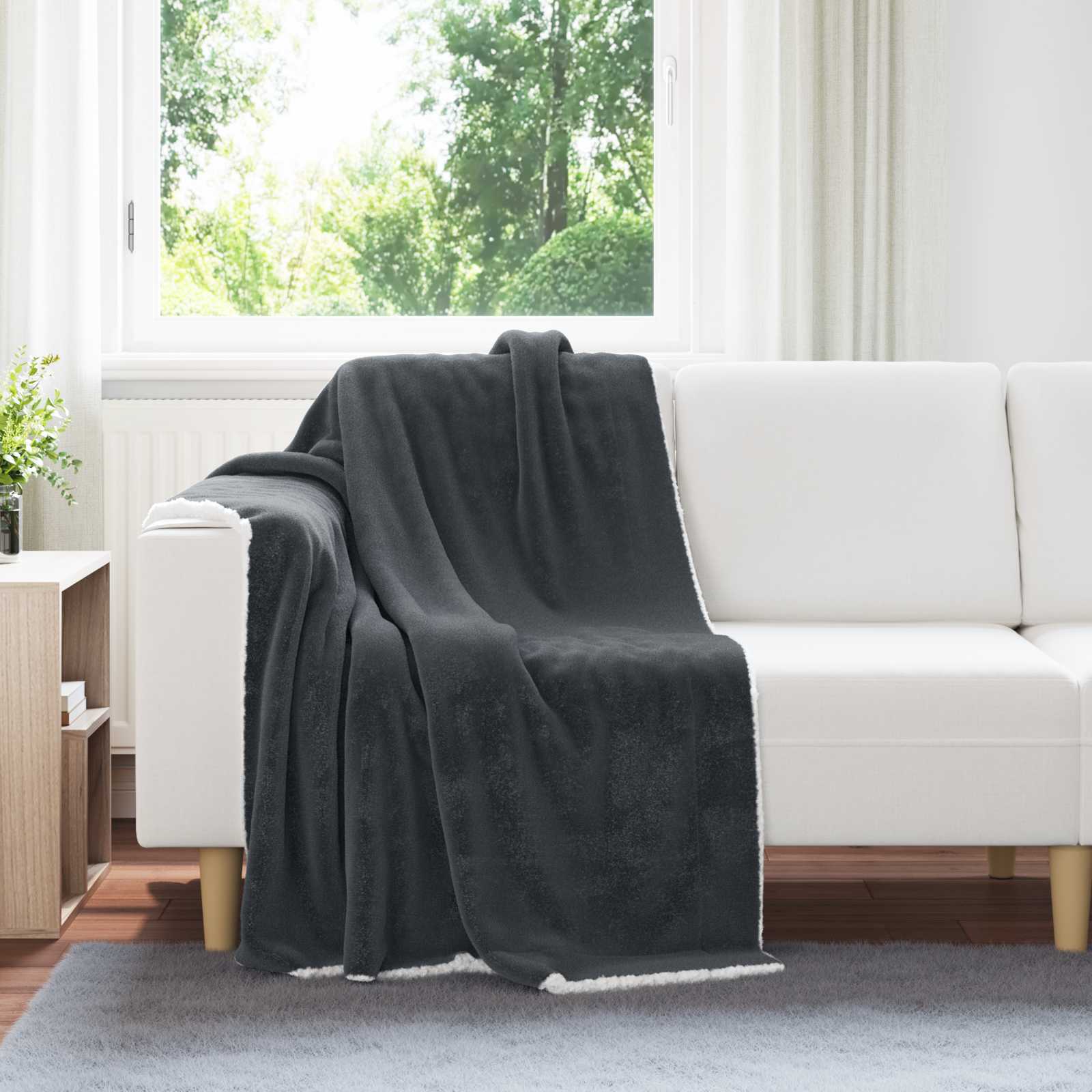 vidaXL Gooi Deken Beige 130 x 150 cm Fleece