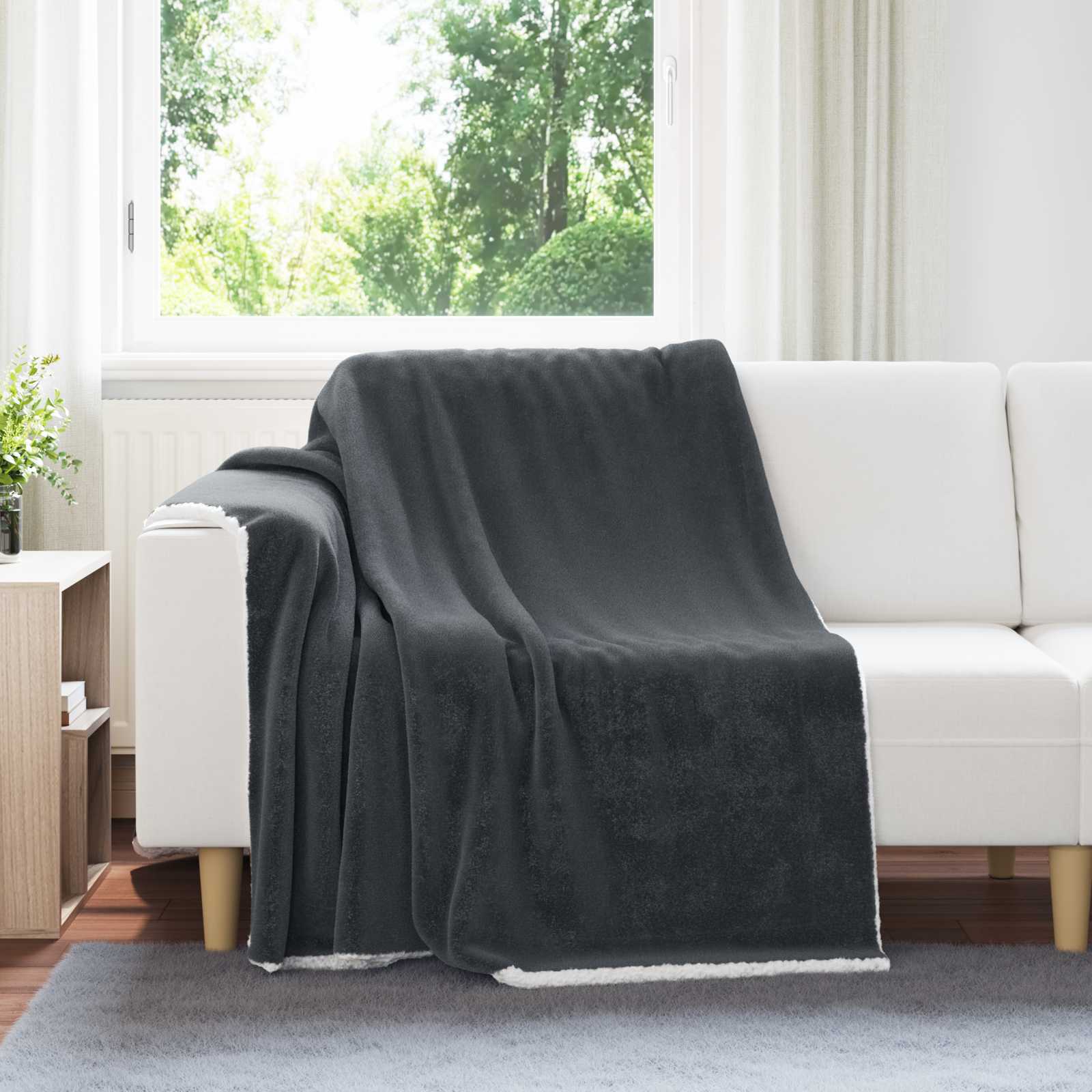 vidaXL Gooi Deken Beige 130 x 150 cm Fleece