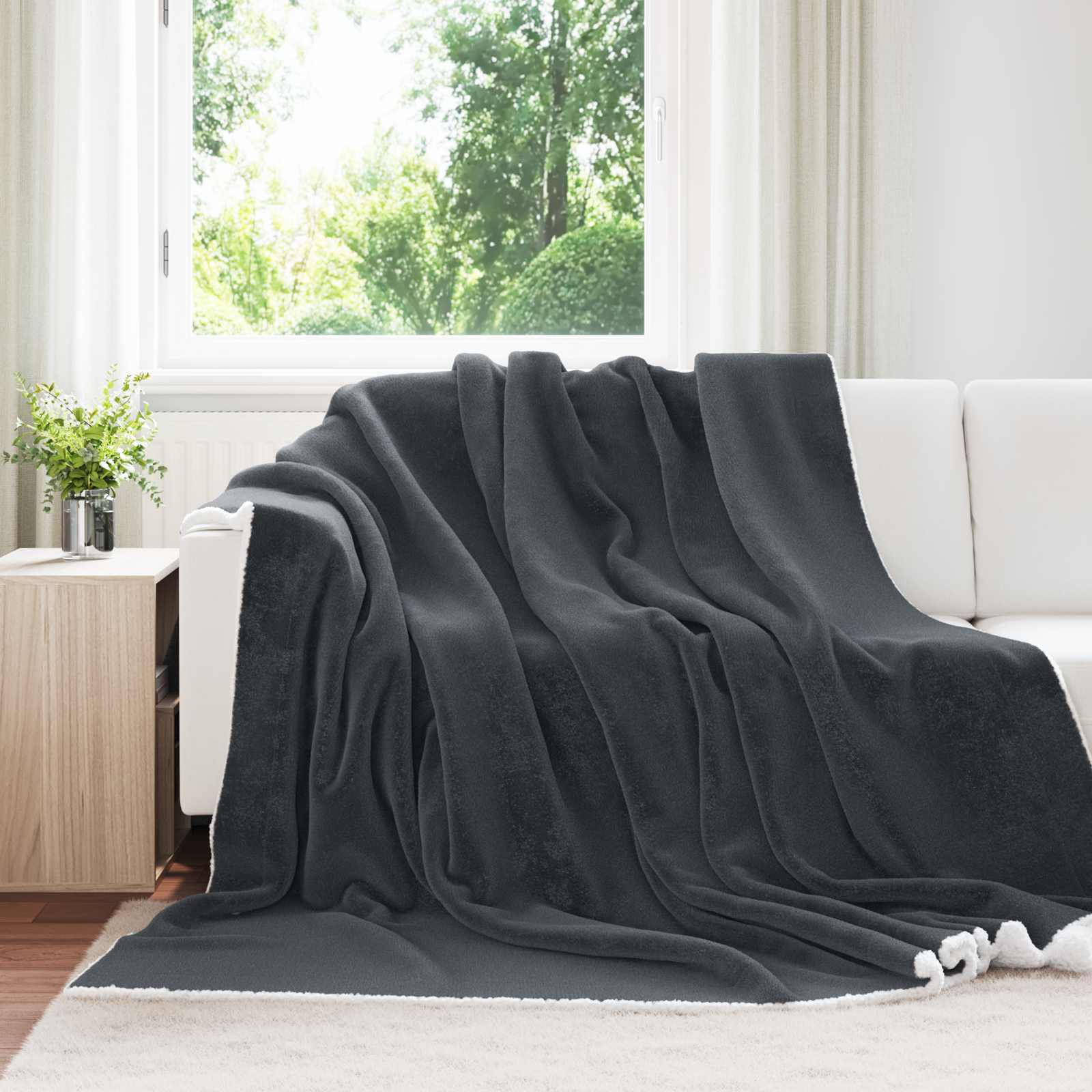 vidaXL Gooi Deken Beige 130 x 150 cm Fleece