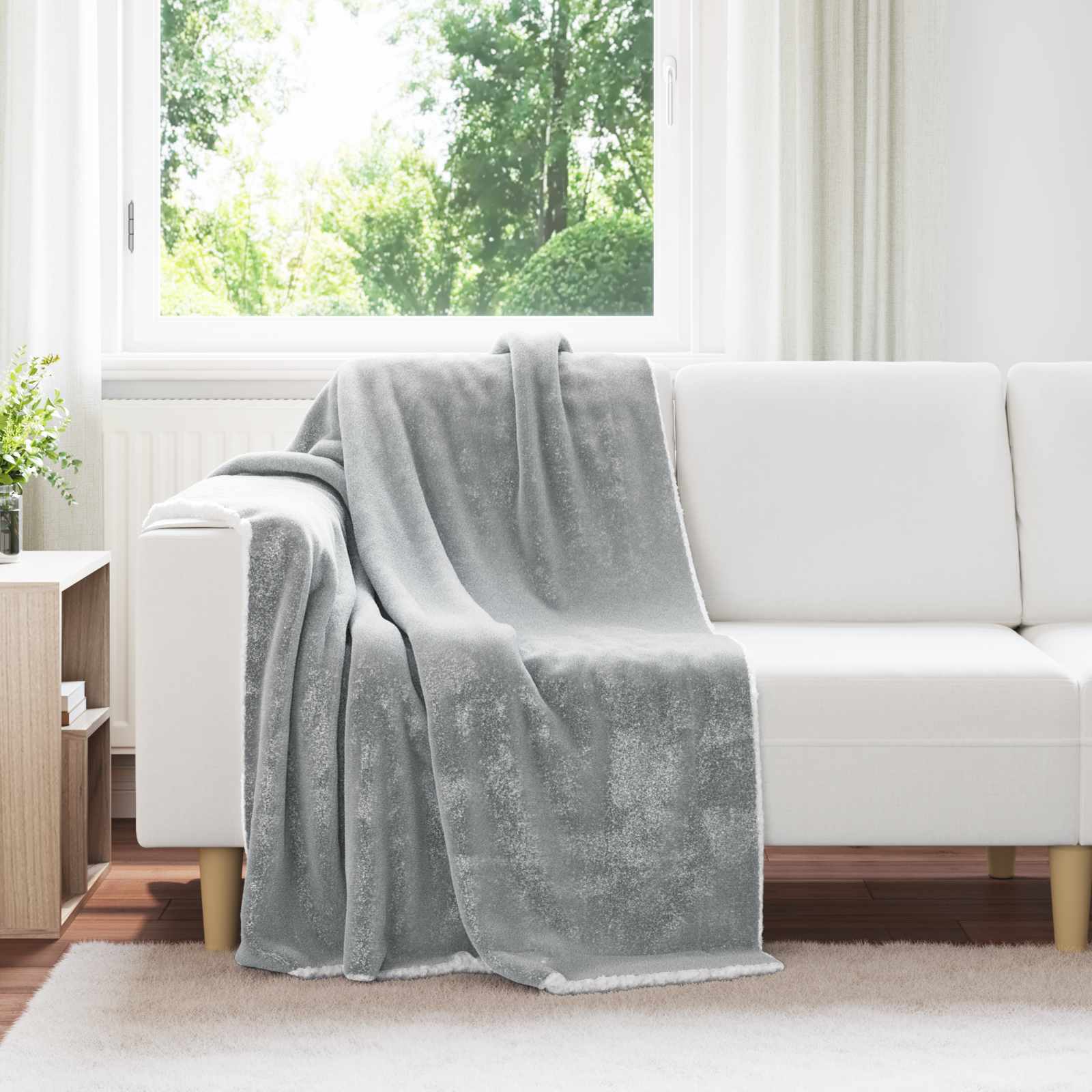 vidaXL Gooi Deken Beige 130 x 150 cm Fleece