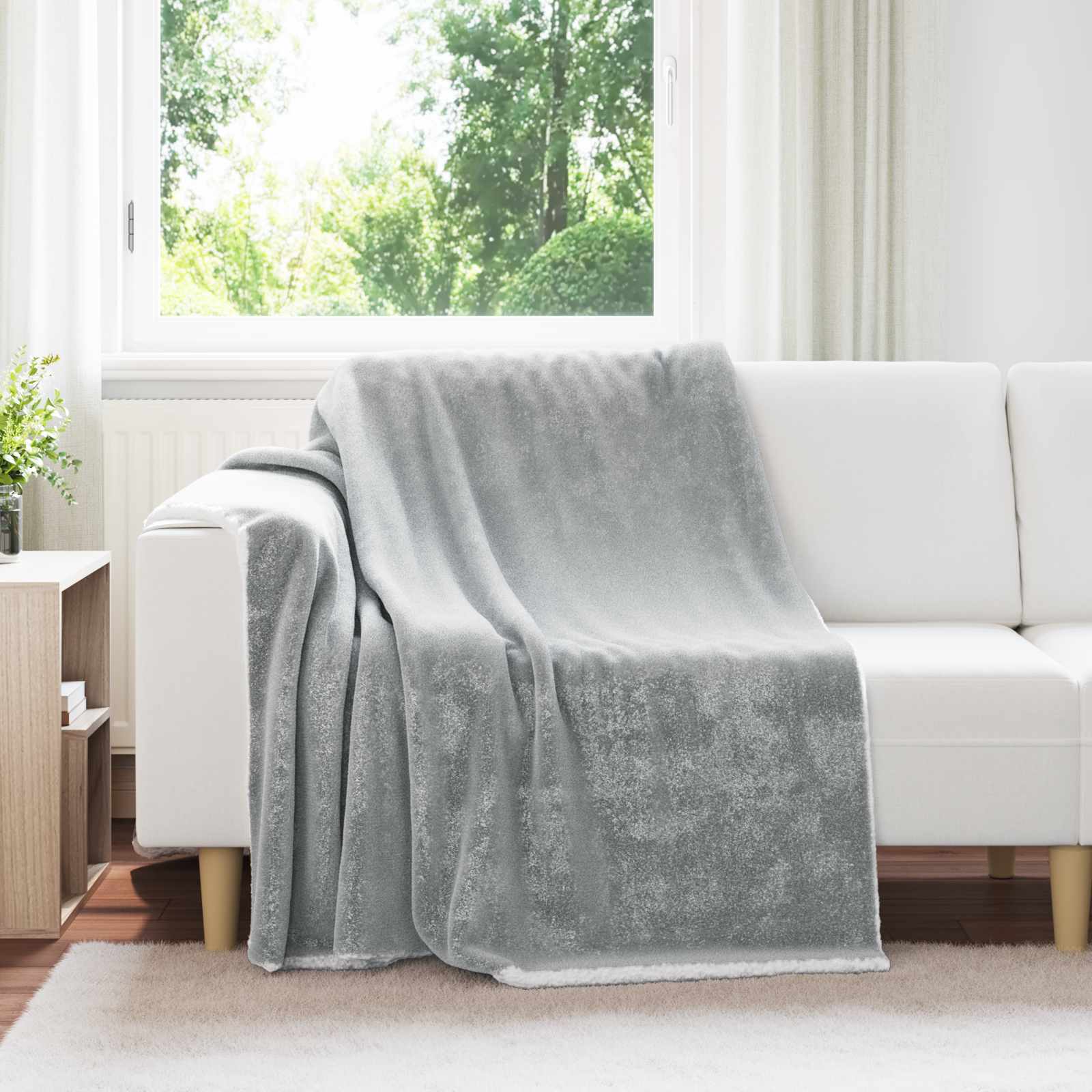 vidaXL Gooi Deken Beige 130 x 150 cm Fleece