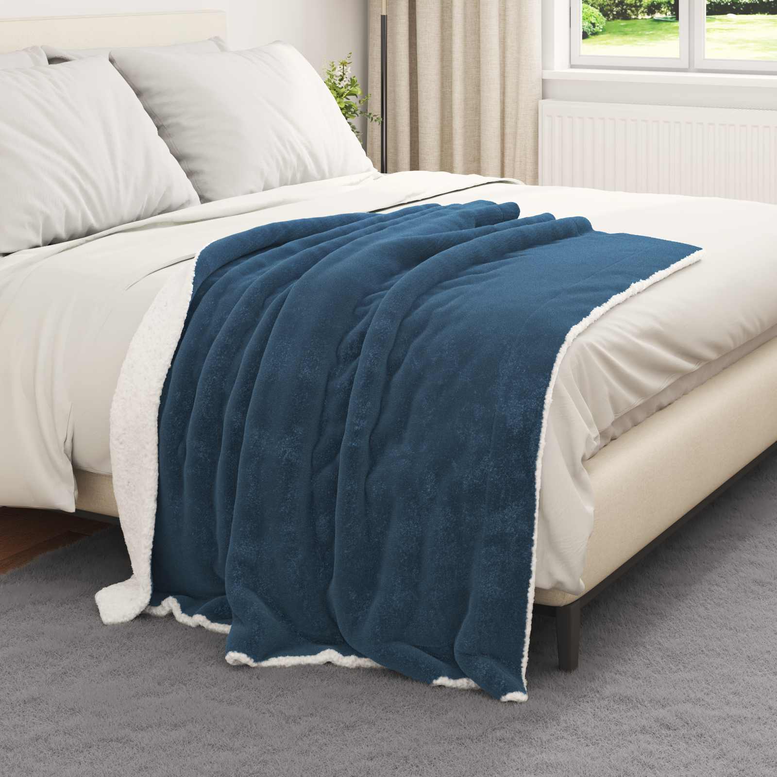 vidaXL Gooi Deken Beige 130 x 150 cm Fleece