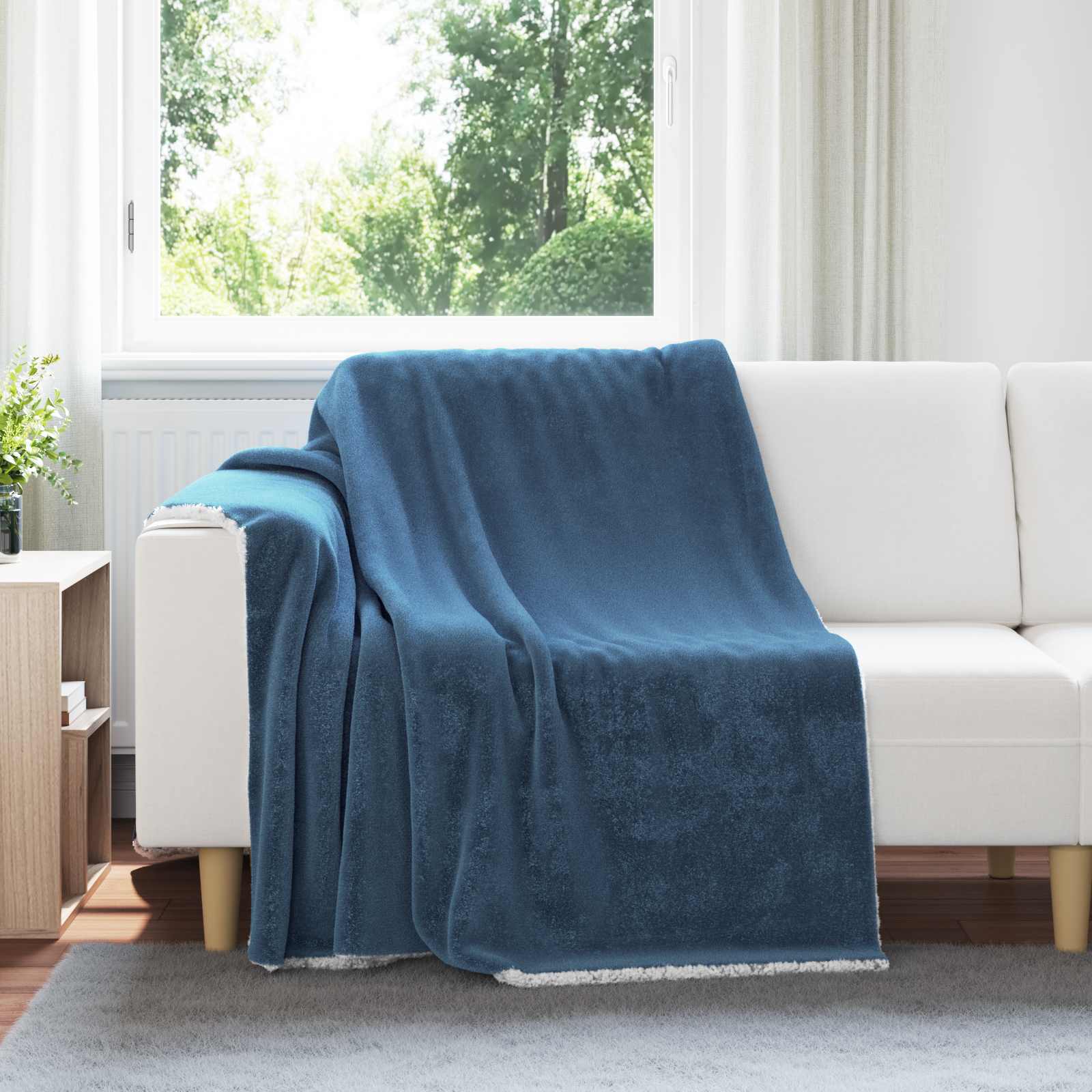 vidaXL Gooi Deken Beige 130 x 150 cm Fleece