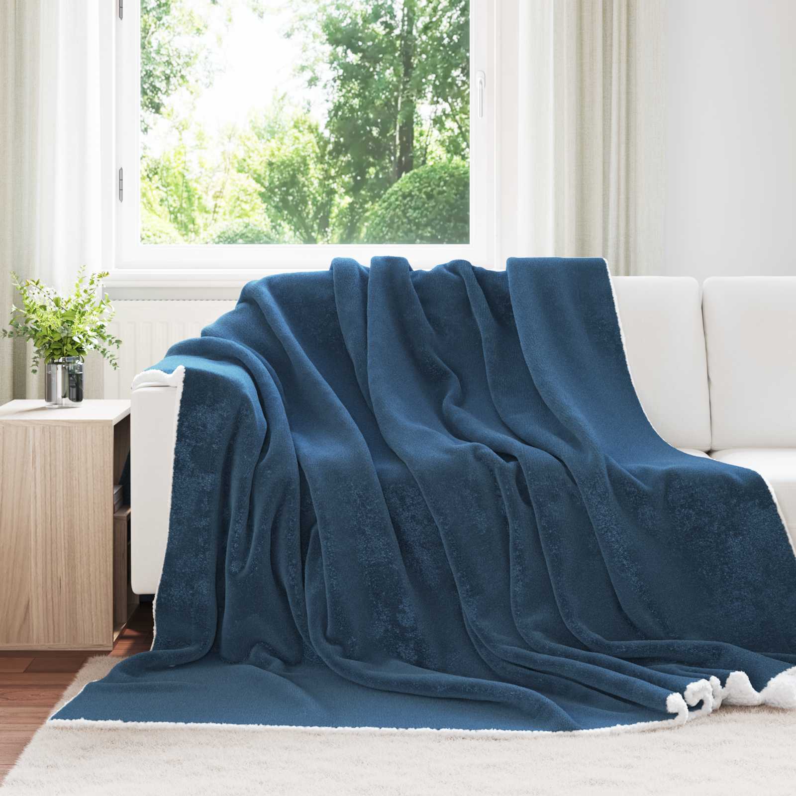 vidaXL Gooi Deken Beige 130 x 150 cm Fleece