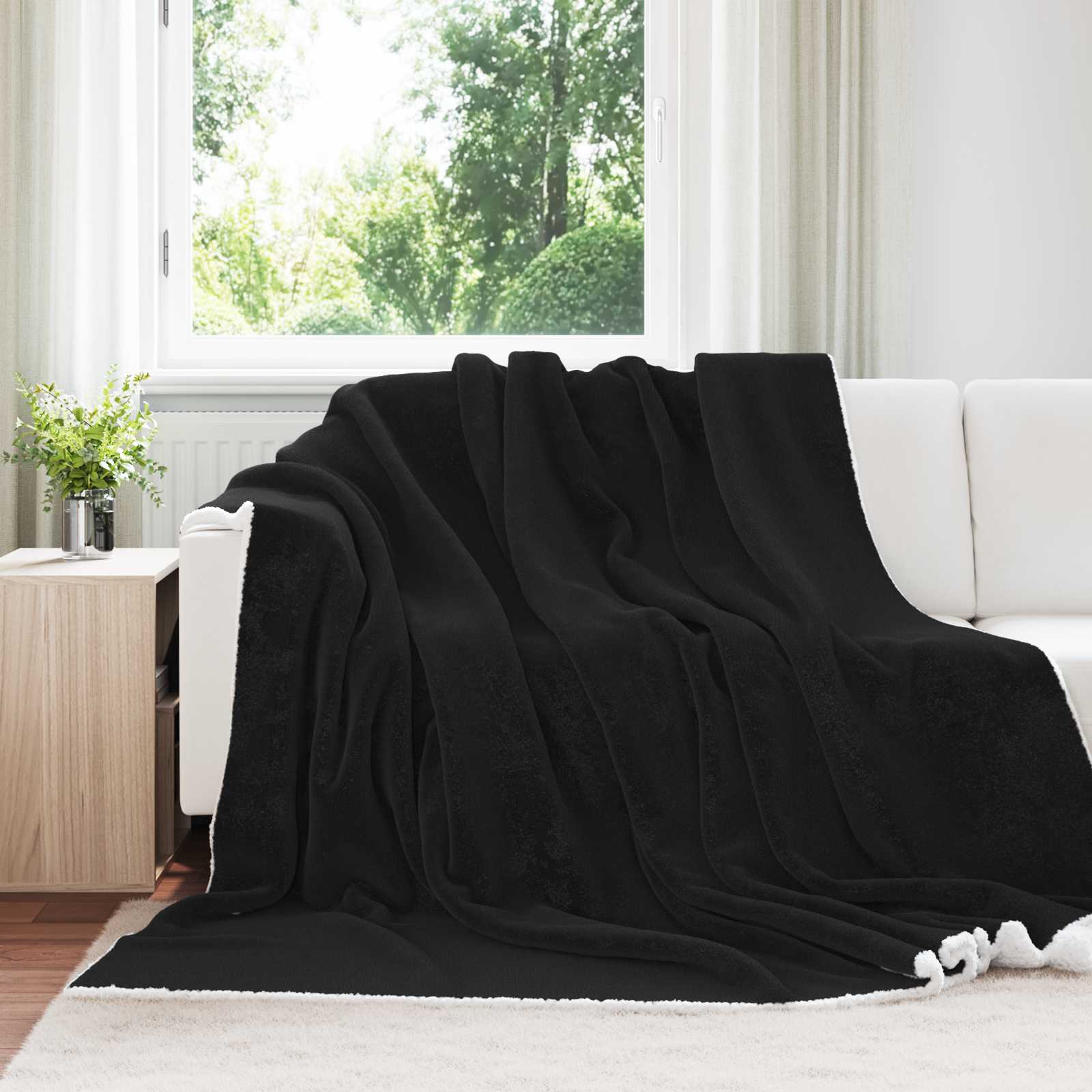 vidaXL Gooi Deken Beige 130 x 150 cm Fleece