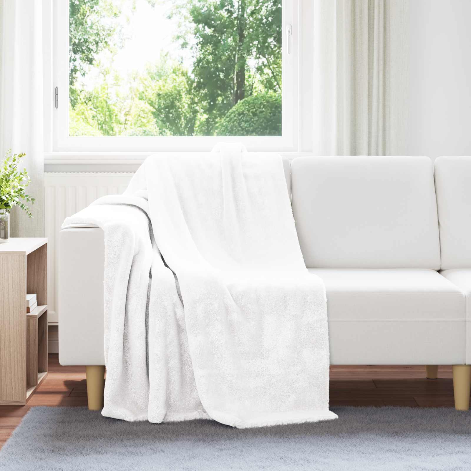 vidaXL Gooi Deken Beige 130 x 150 cm Fleece