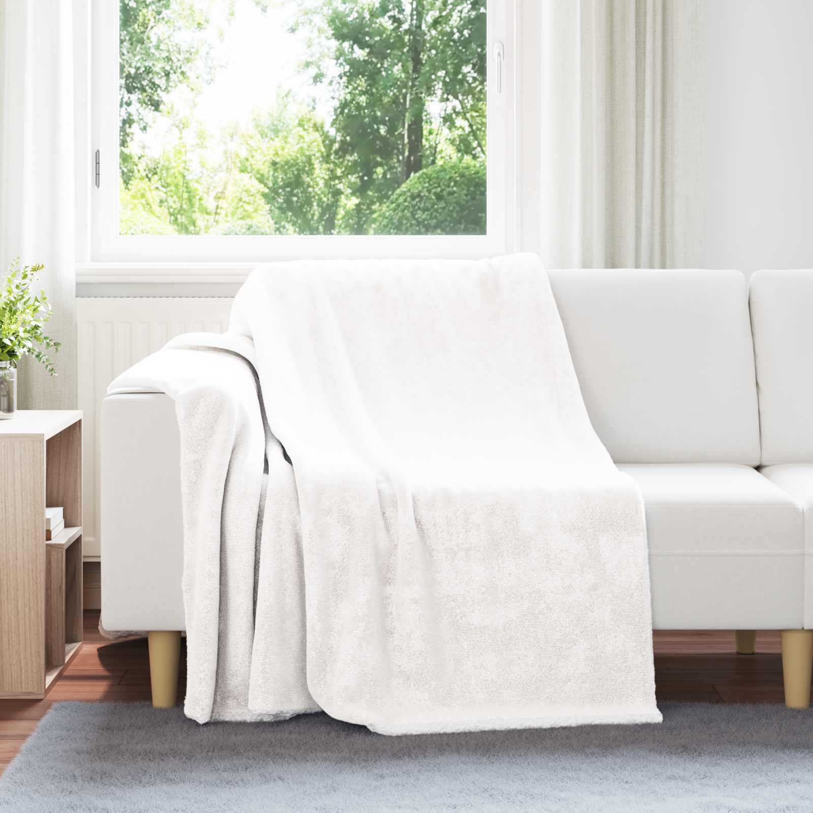 vidaXL Gooi Deken Beige 130 x 150 cm Fleece