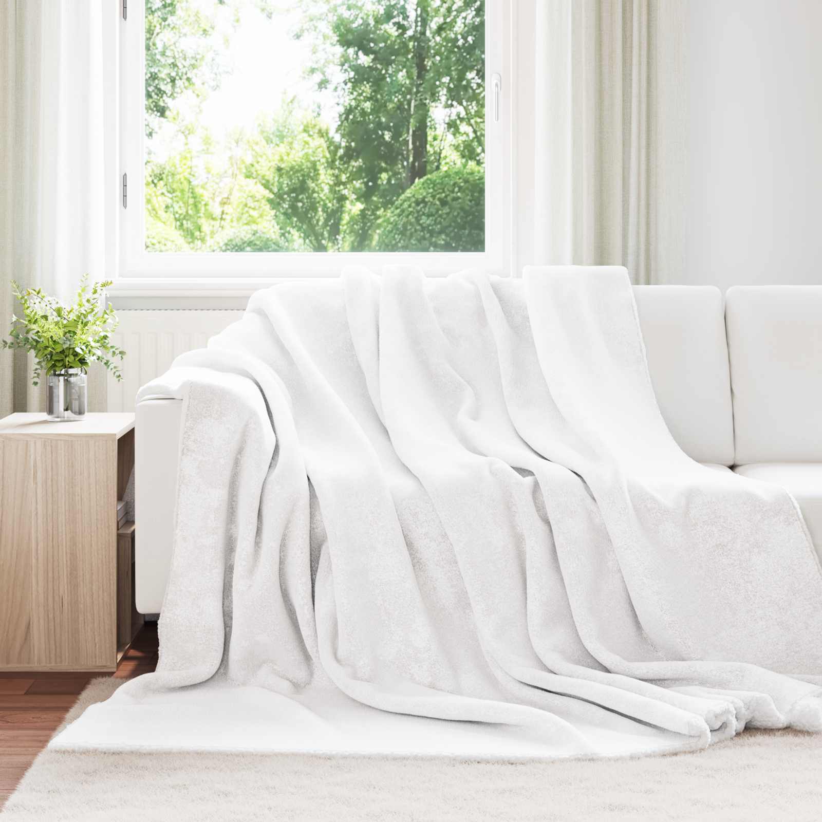vidaXL Gooi Deken Beige 130 x 150 cm Fleece