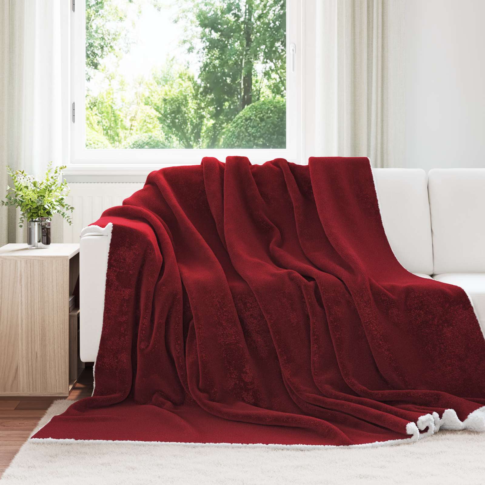vidaXL Gooi Deken Beige 130 x 150 cm Fleece