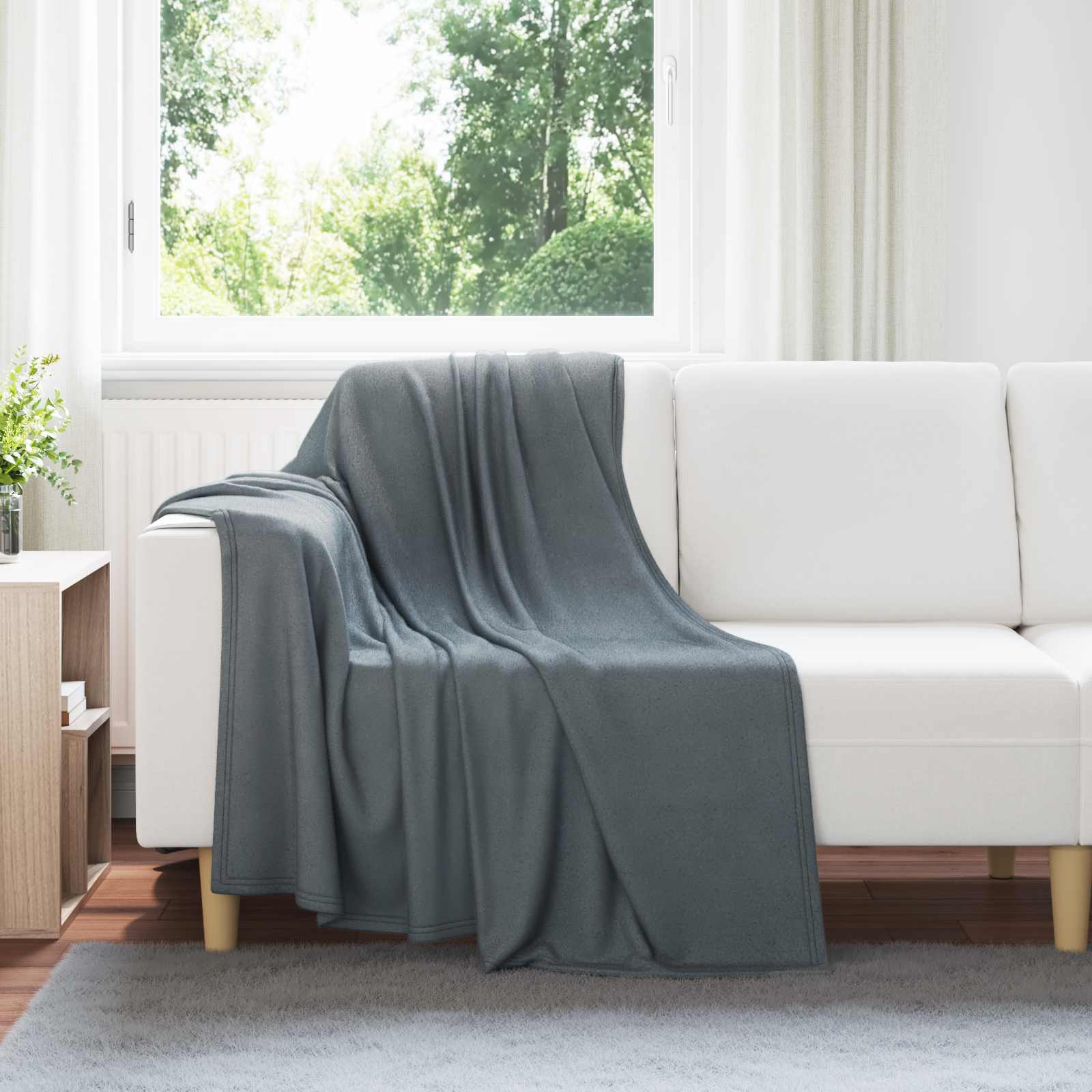 vidaXL Gooi Deken Beige 170 x 130 cm Fleece